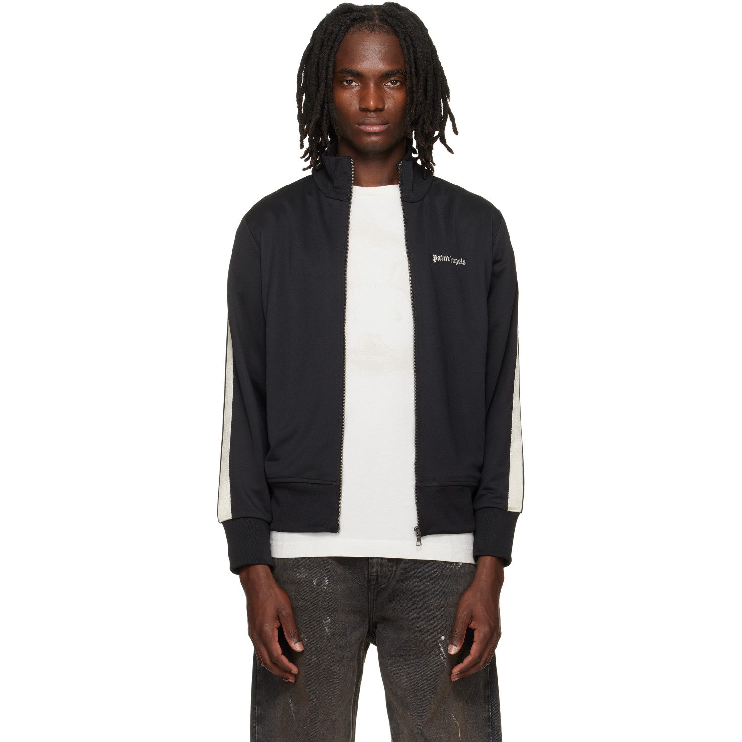 Palm Angels Black Classic Logo Track Jacket