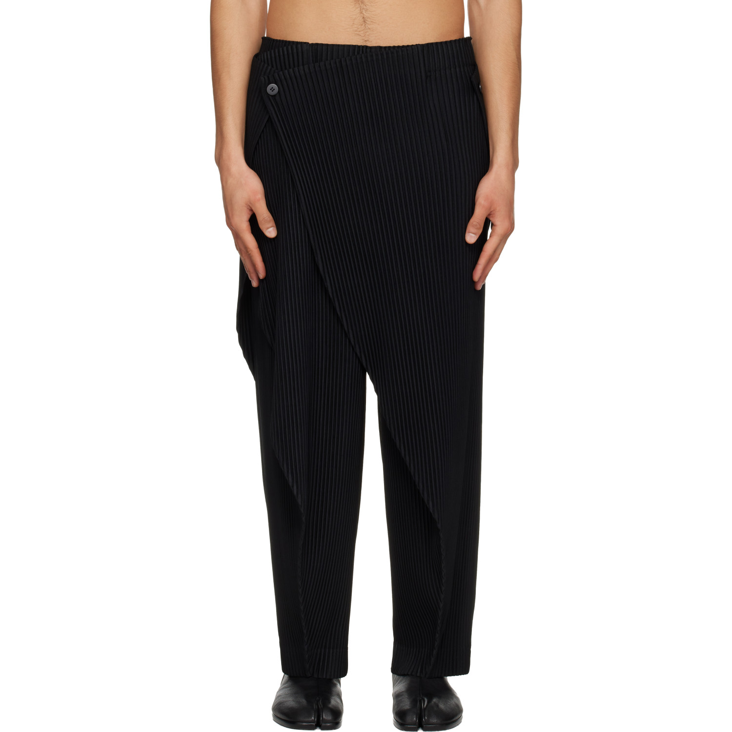HOMME PLISSÉ ISSEY MIYAKE Black Pleats Bottoms 1 Trousers