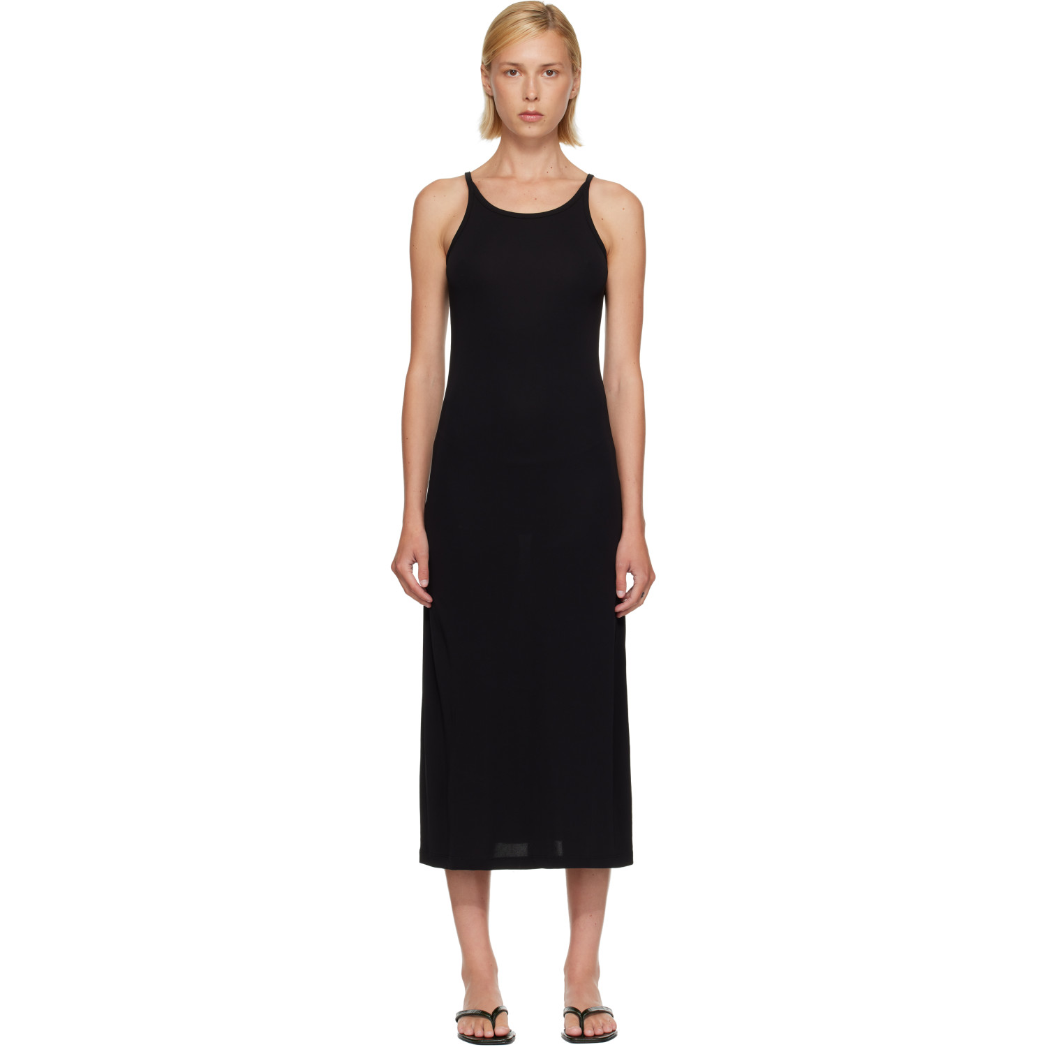 TOTEME Black Fluid Slip Maxi Dress