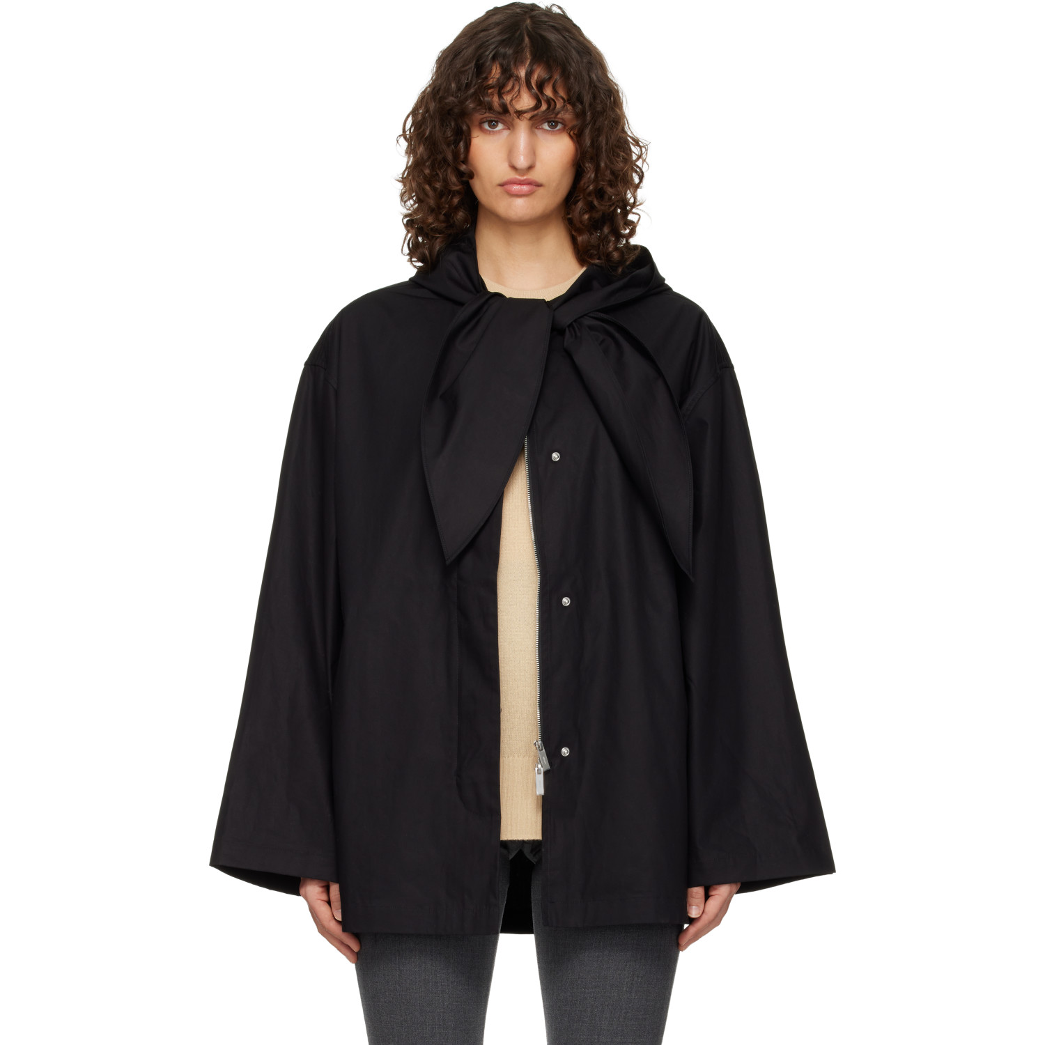 TOTEME Black Technical Scarf Jacket