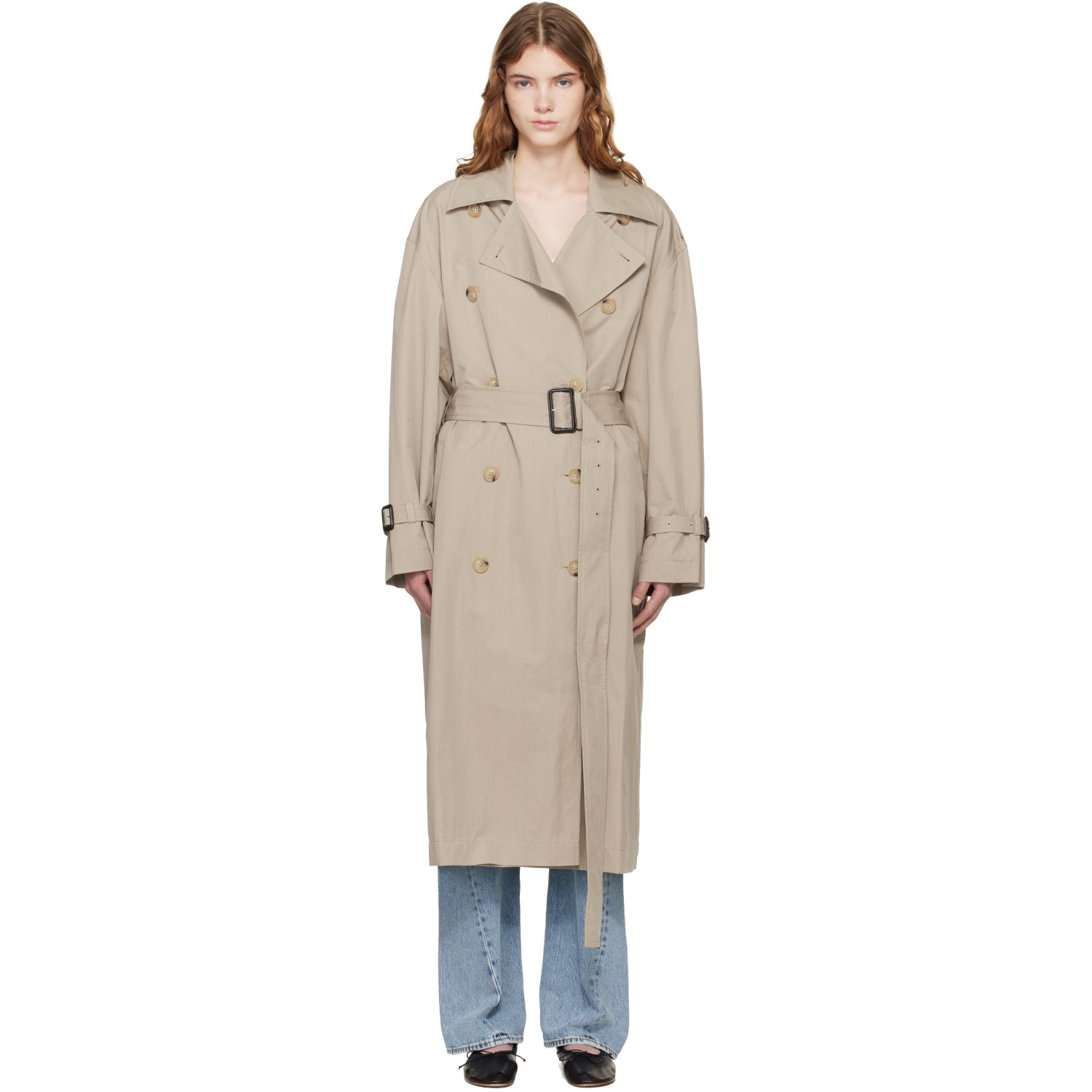 TOTEME Taupe Crisp Summer Trench Coat