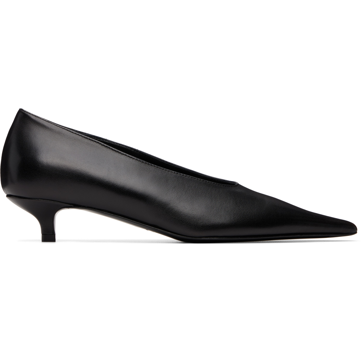 TOTEME Black Sharp Nappa Kitten Heels