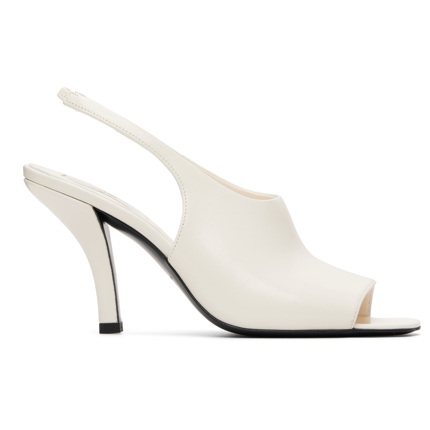 TOTEME Off-White Contour Naplack Slingback Heeled Sandals