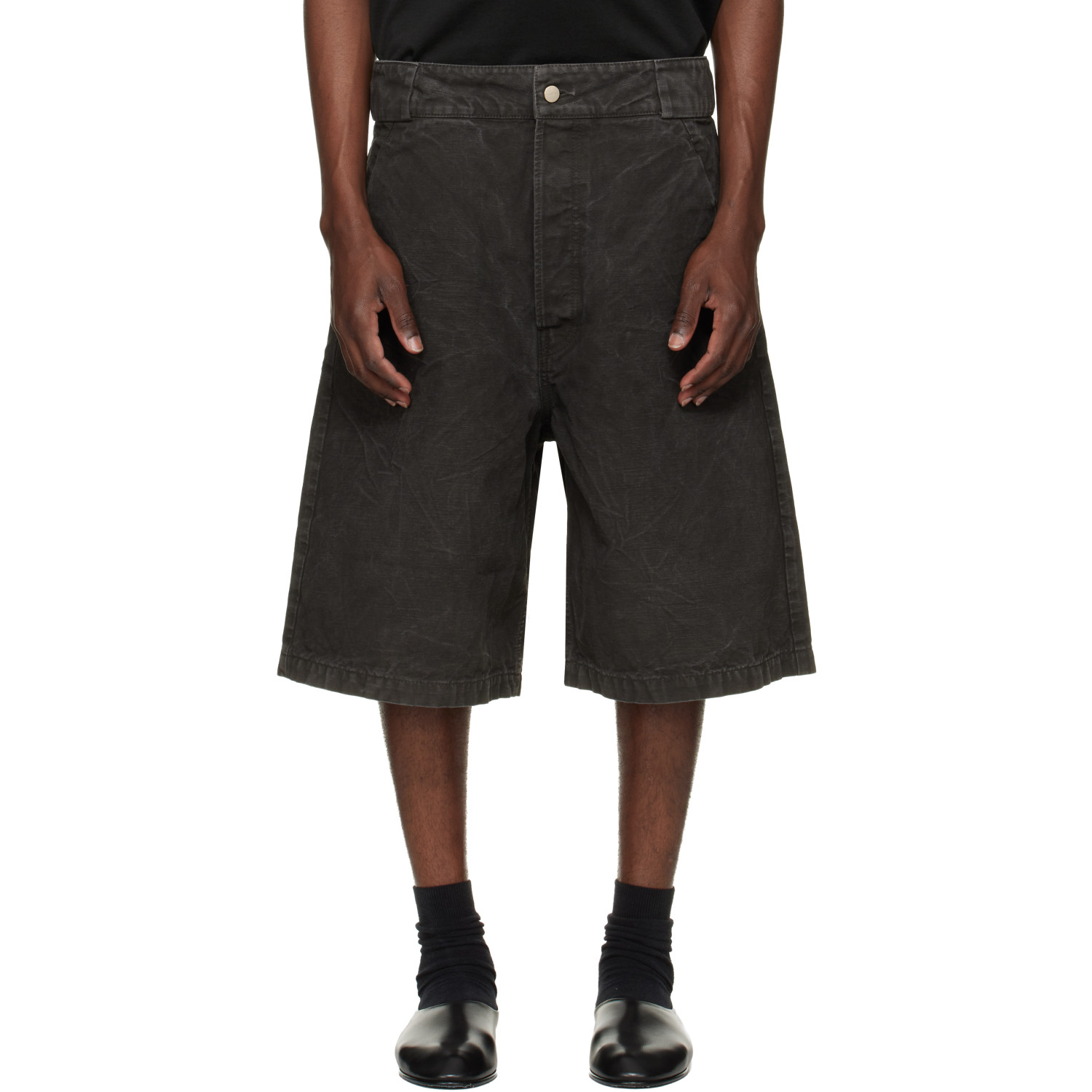 Fear of God Black Washed Canvas Utility Shorts