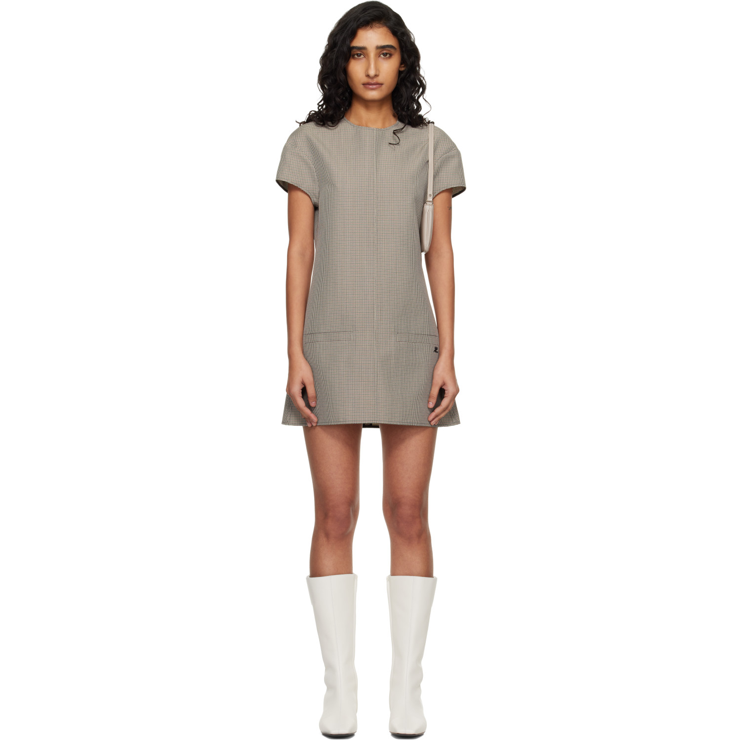 Courrèges Gray Heritage Houndstooth Minidress