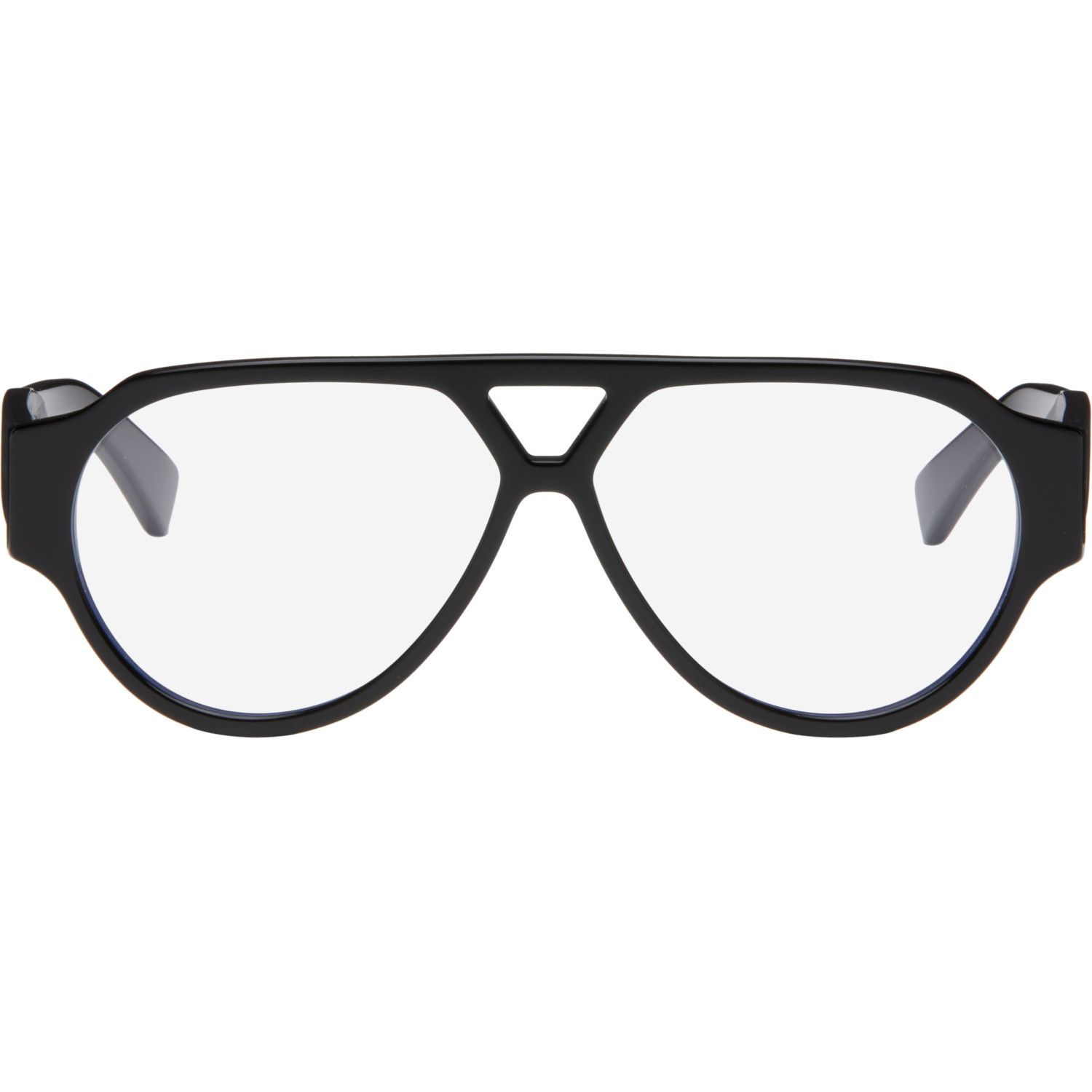 Bottega Veneta Black Soft Aviator Glasses