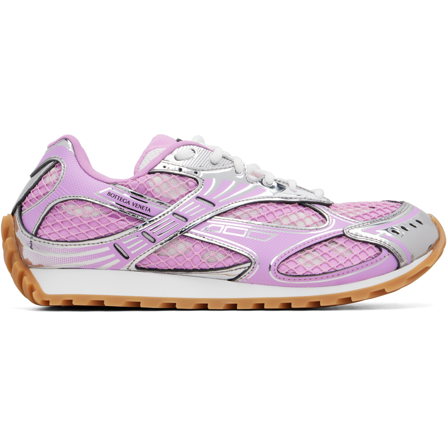 Bottega Veneta Pink & Silver Orbit Sneakers