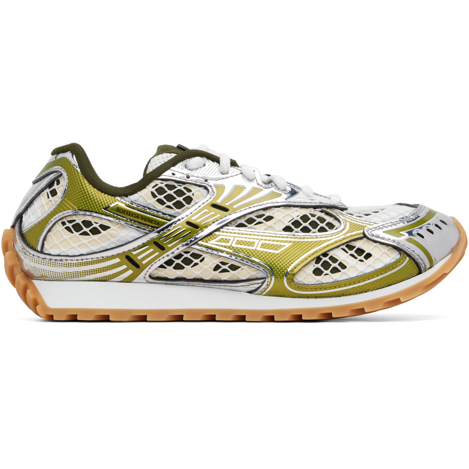 Bottega Veneta Green & Silver Orbit Sneakers