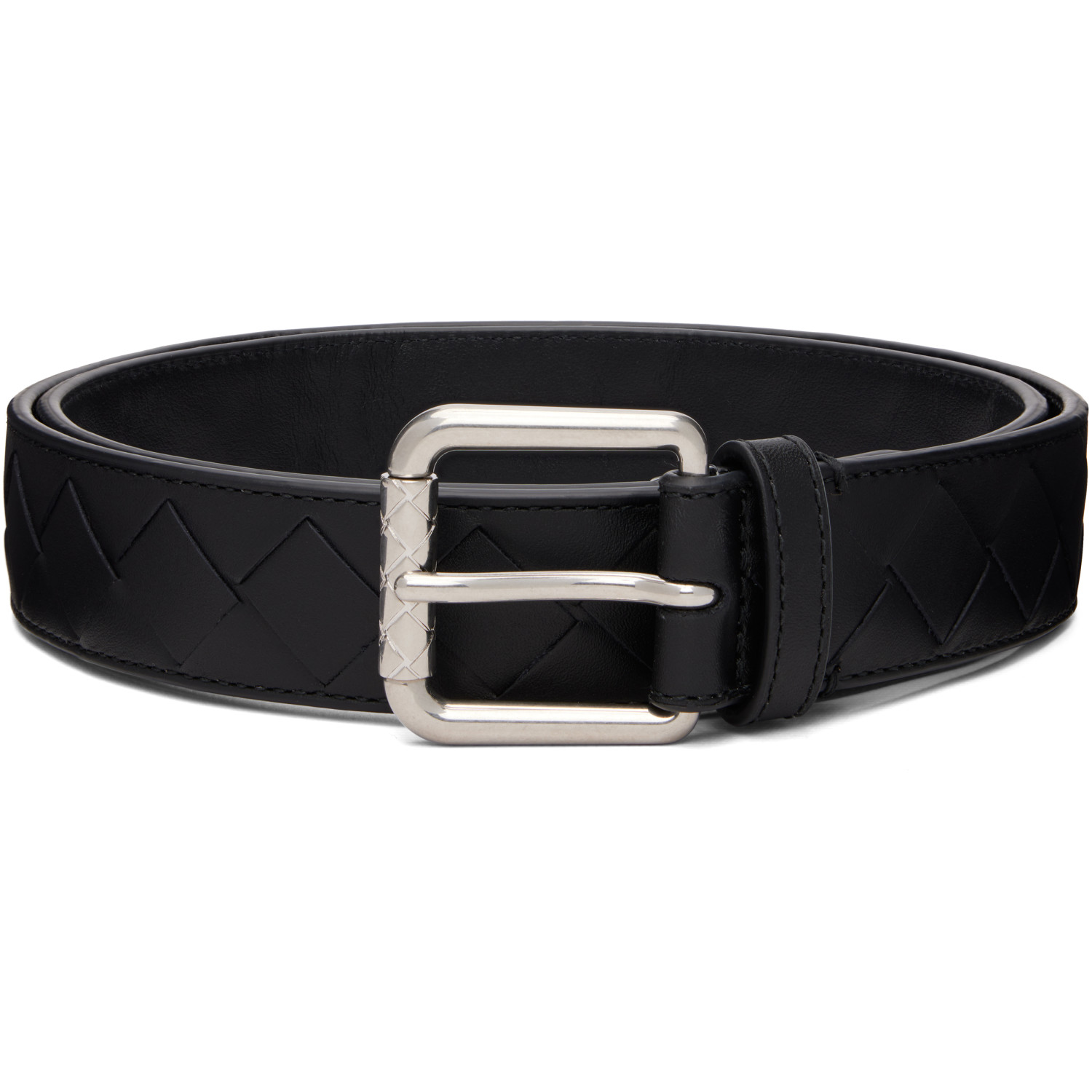 Bottega Veneta Black Intrecciato Belt
