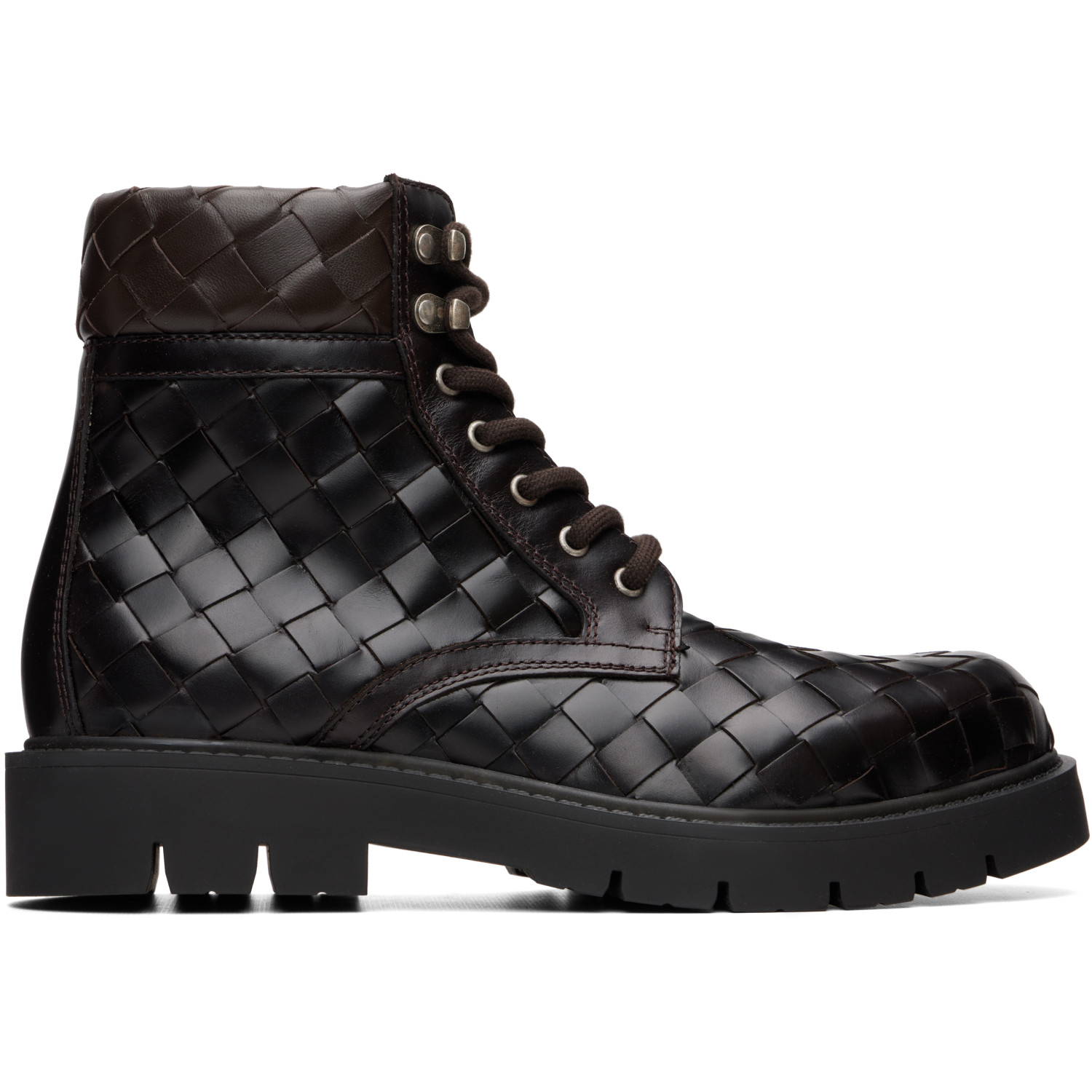 Bottega Veneta Brown Haddock Lace-Up Ankle Boots