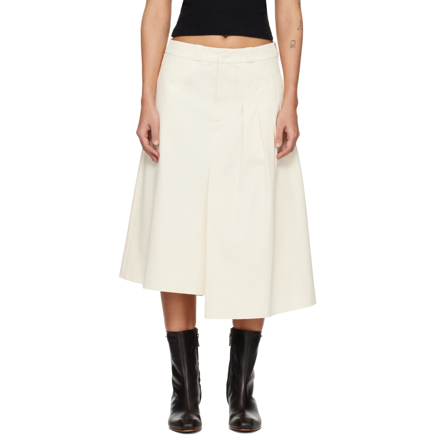 OUR LEGACY Off-White Origami Midi Skirt