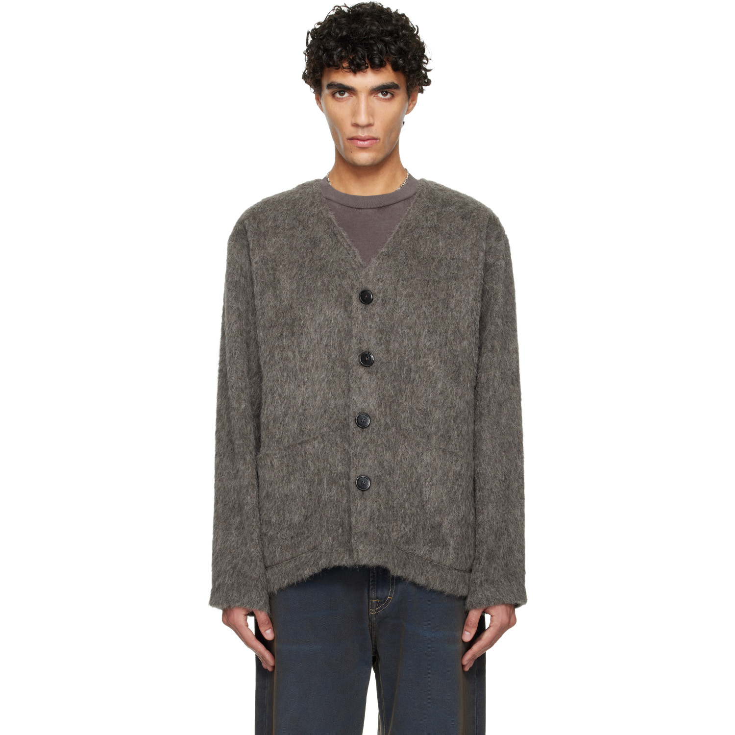 OUR LEGACY Gray Wool Cardigan