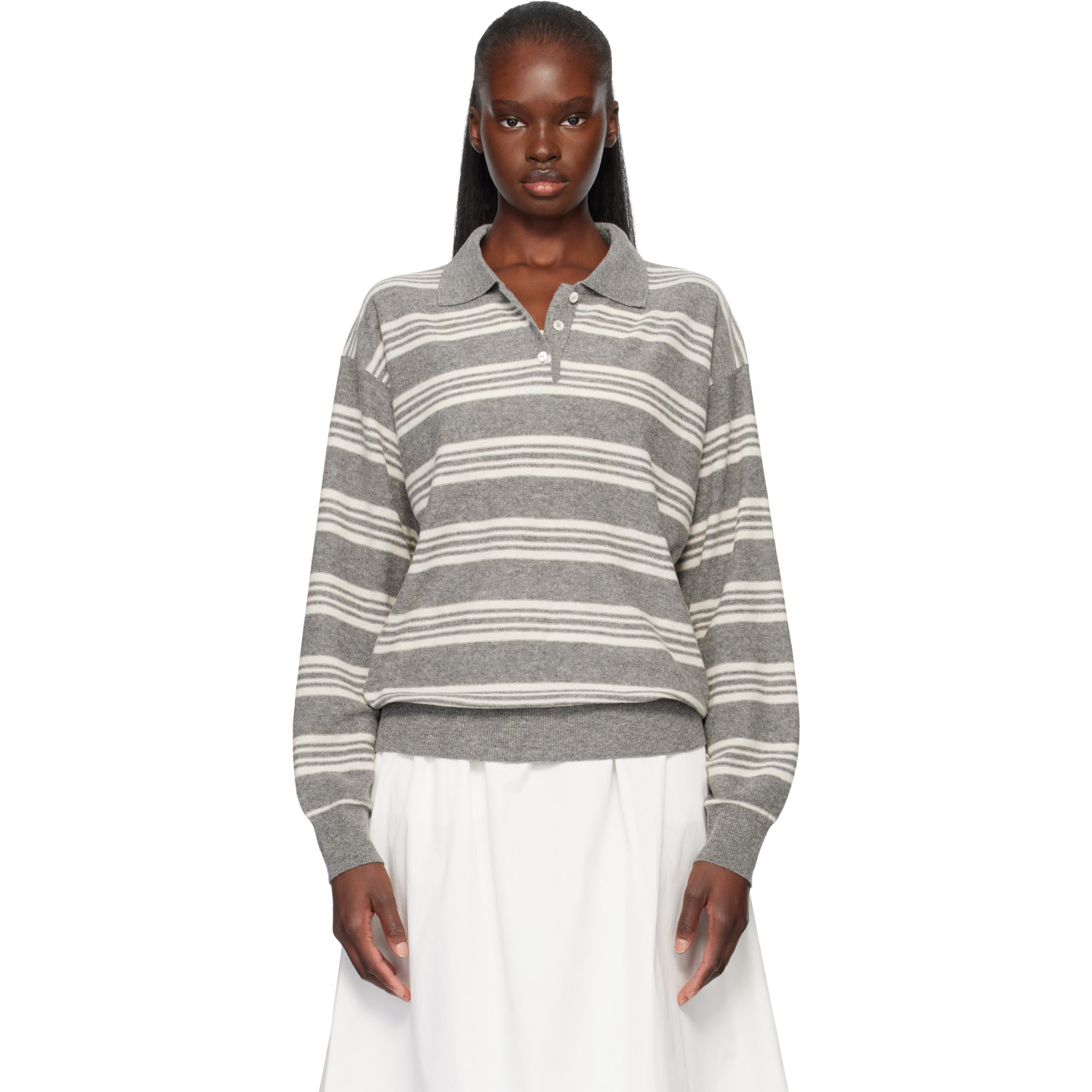 Nothing Written Gray Kevin Stripe Pullover Polo