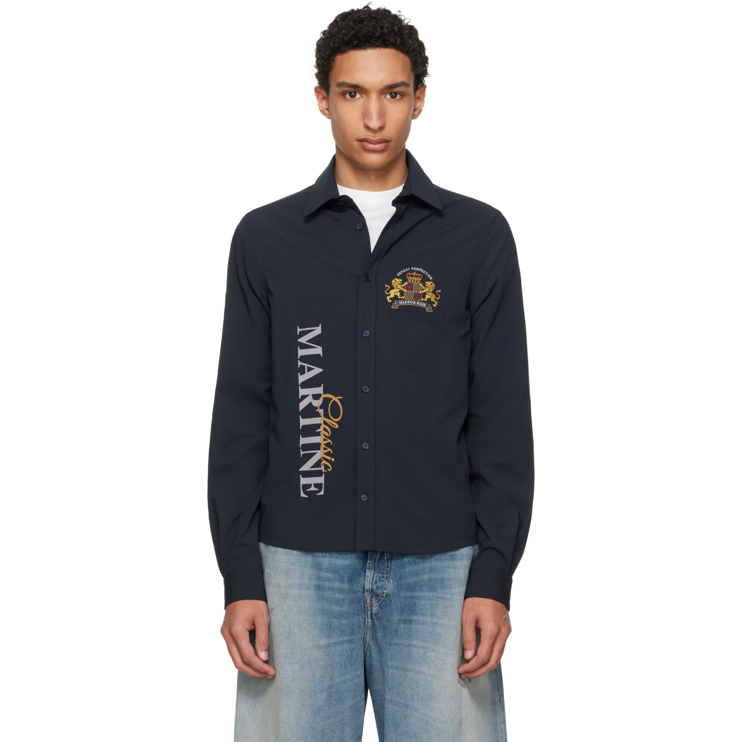 Martine Rose Navy Sleazy Sports Shirt