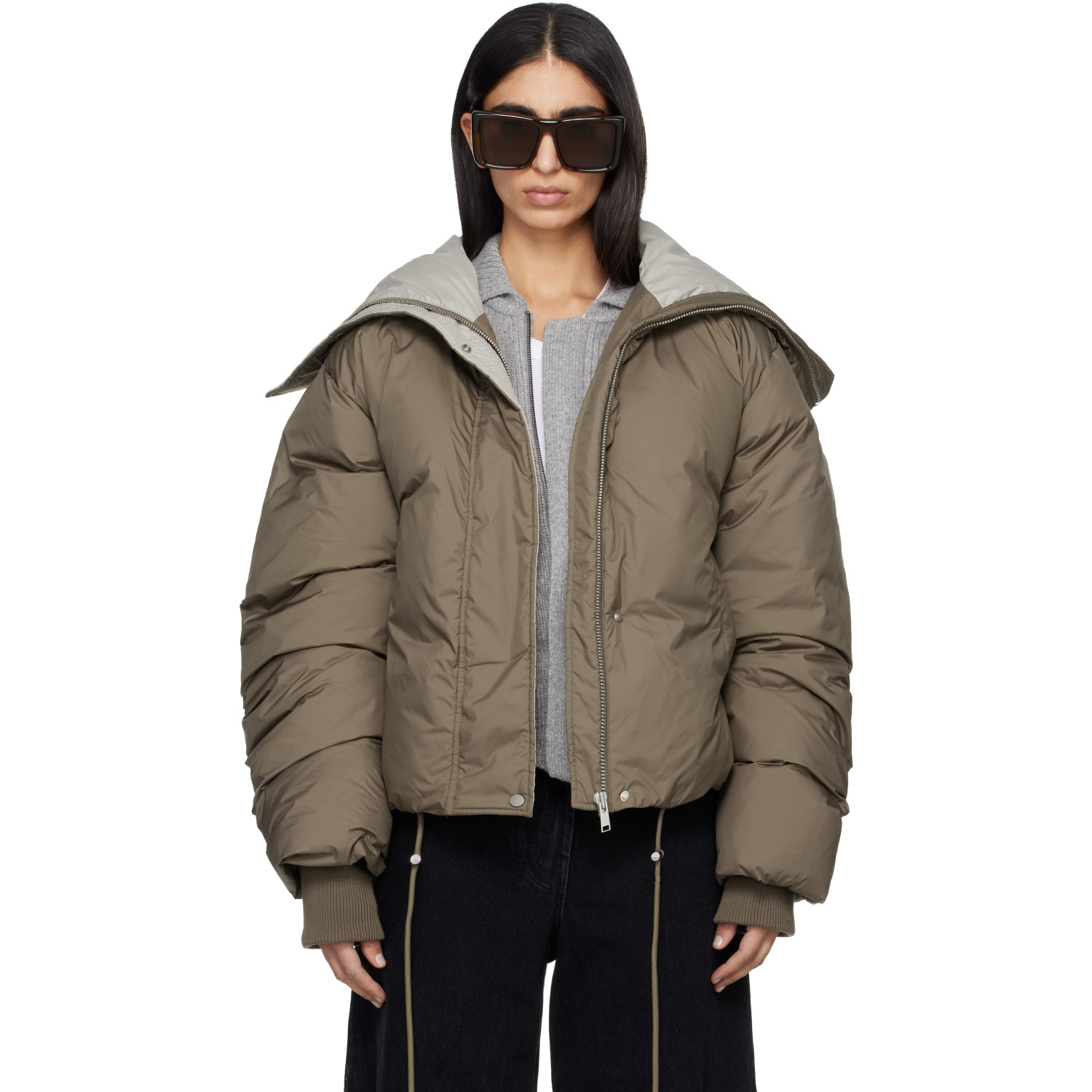 Entire Studios Taupe Kelly Down Jacket
