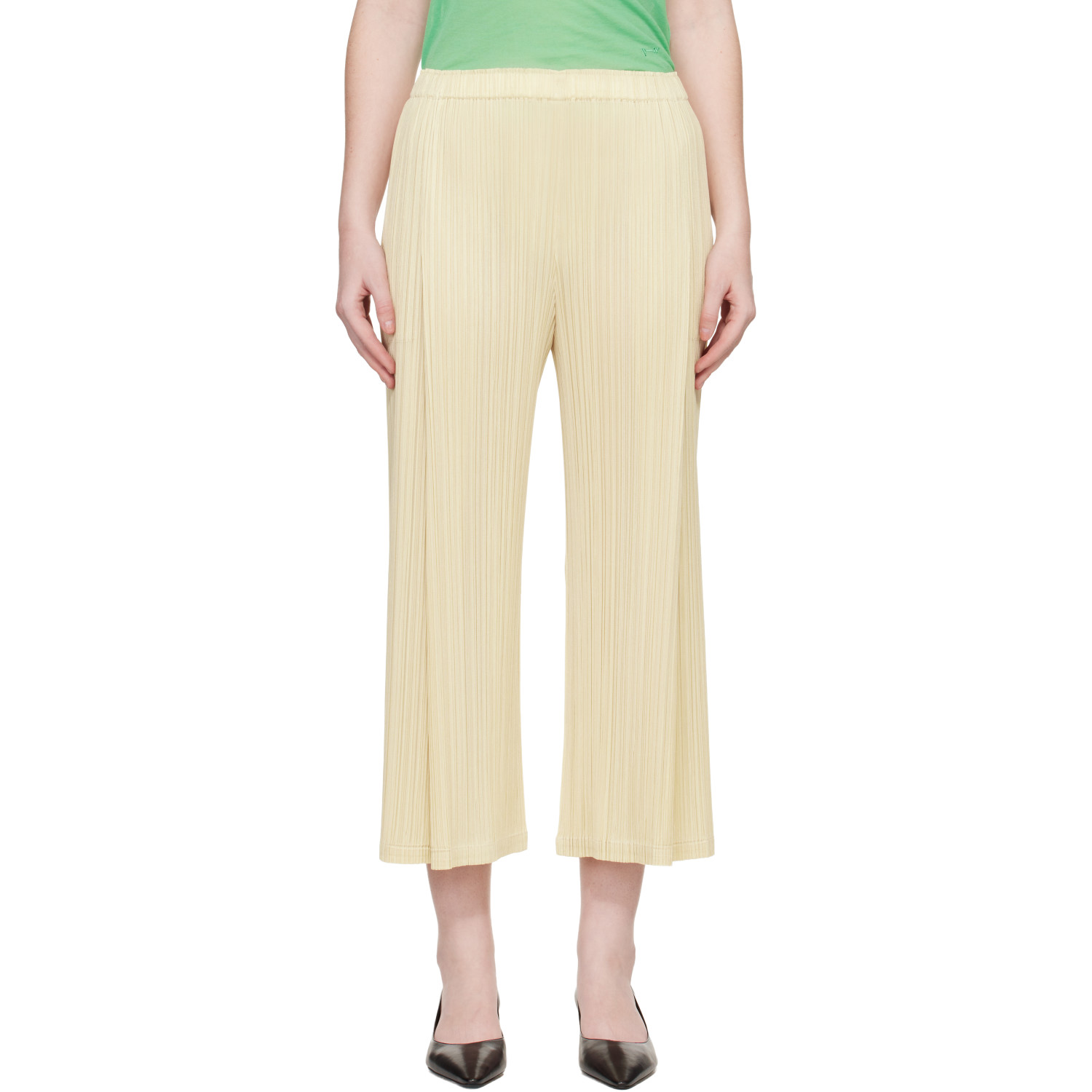 PLEATS PLEASE ISSEY MIYAKE Yellow Monthly Colors December Trousers