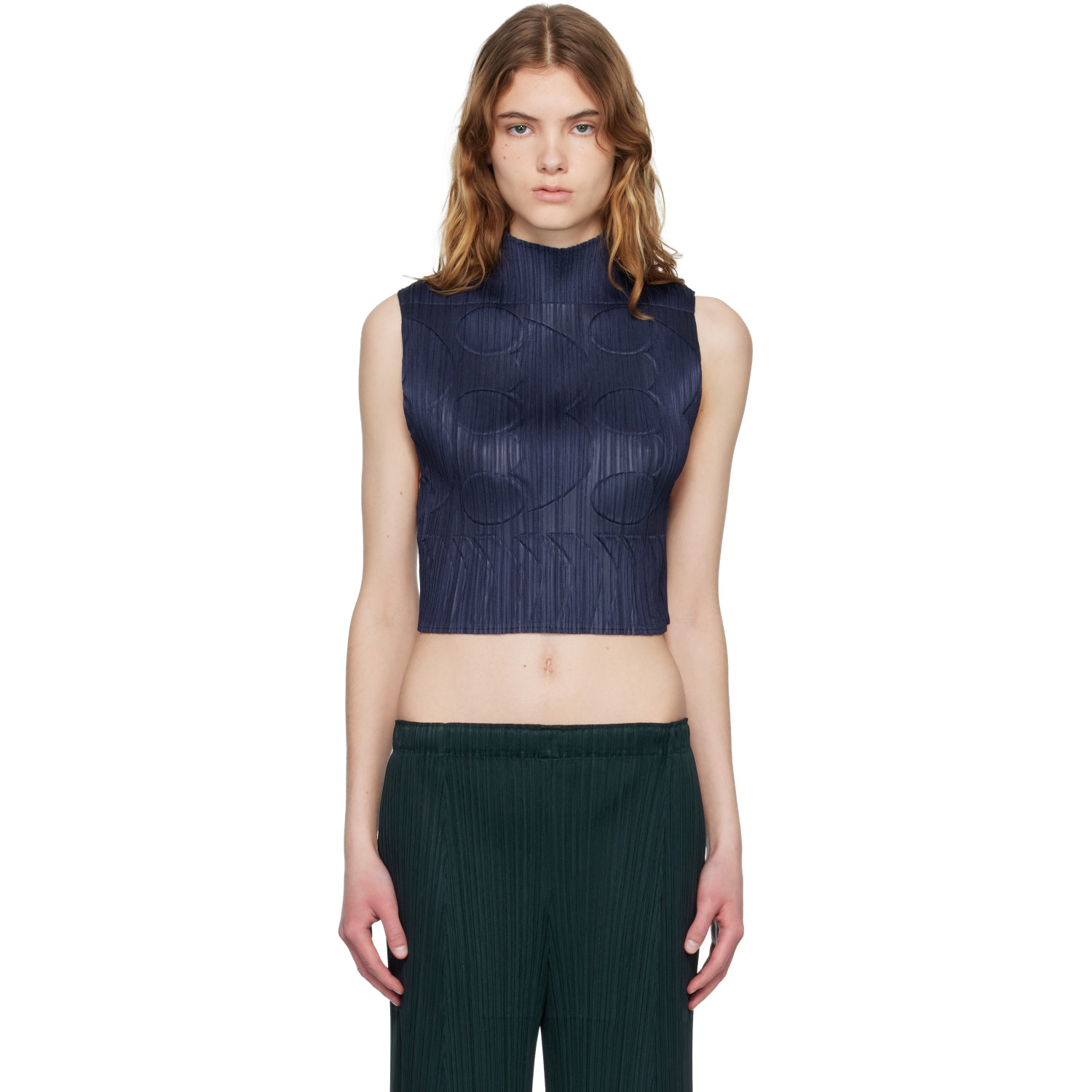 PLEATS PLEASE ISSEY MIYAKE Navy Tune Top