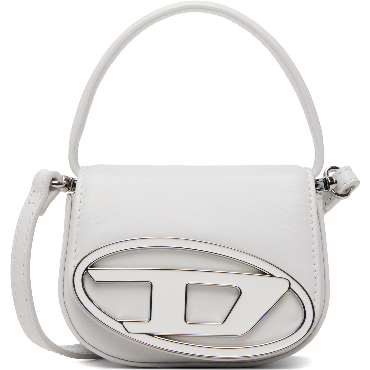 Diesel White 1DR XS-Iconic D Logo Plaque Mini Bag