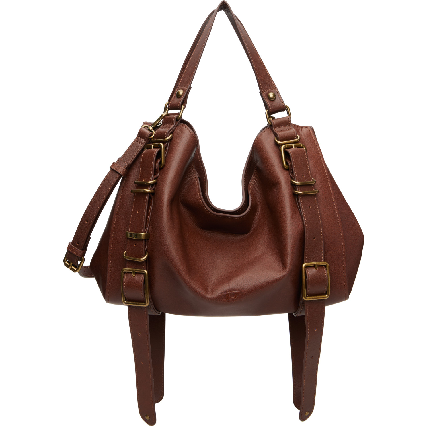 Diesel Brown D-One Medium Top-Handle Bag
