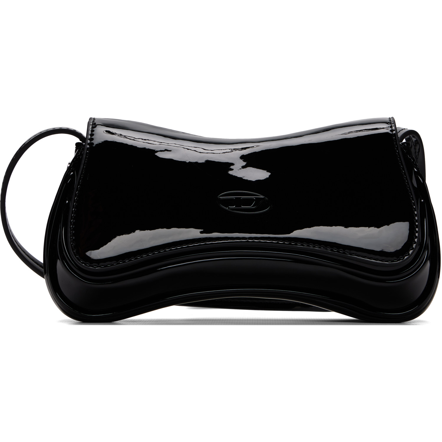 Diesel Black Play Glossy Small Crossbody Bag
