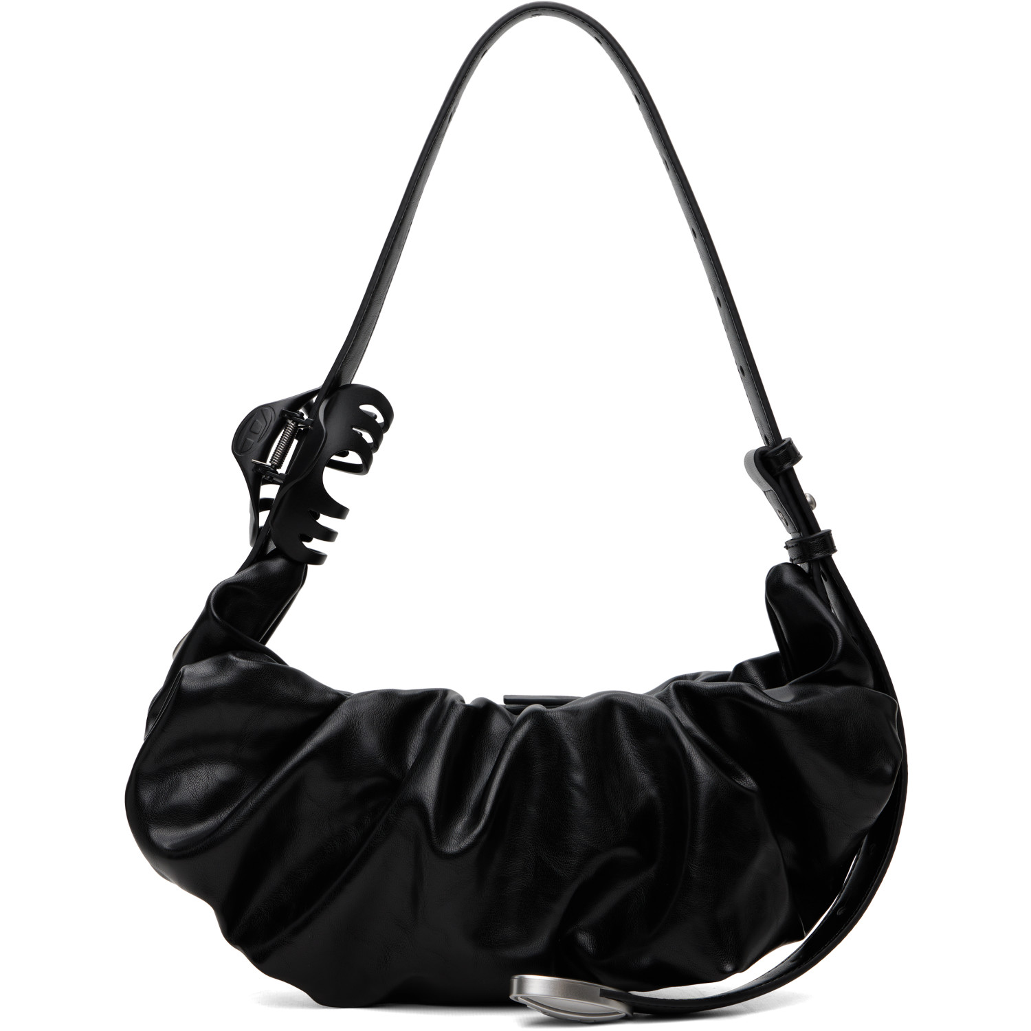 Diesel Black Grab-D-Small Scrunched Bag