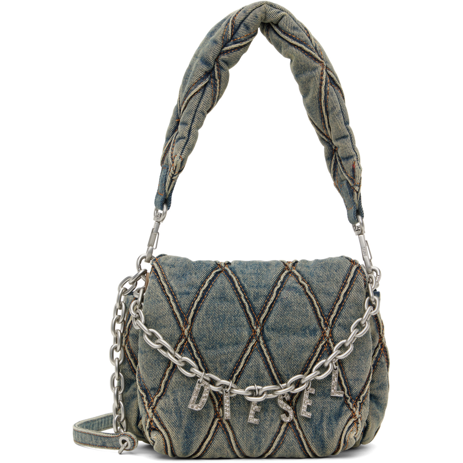 Diesel Blue Charm-D-Small Shoulder Bag