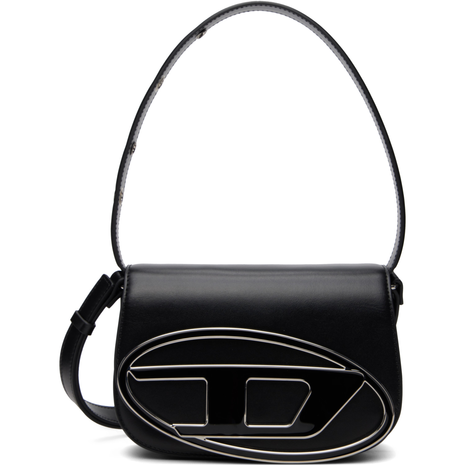 Diesel Black 1DR Iconic Handle Charms Shoulder Bag