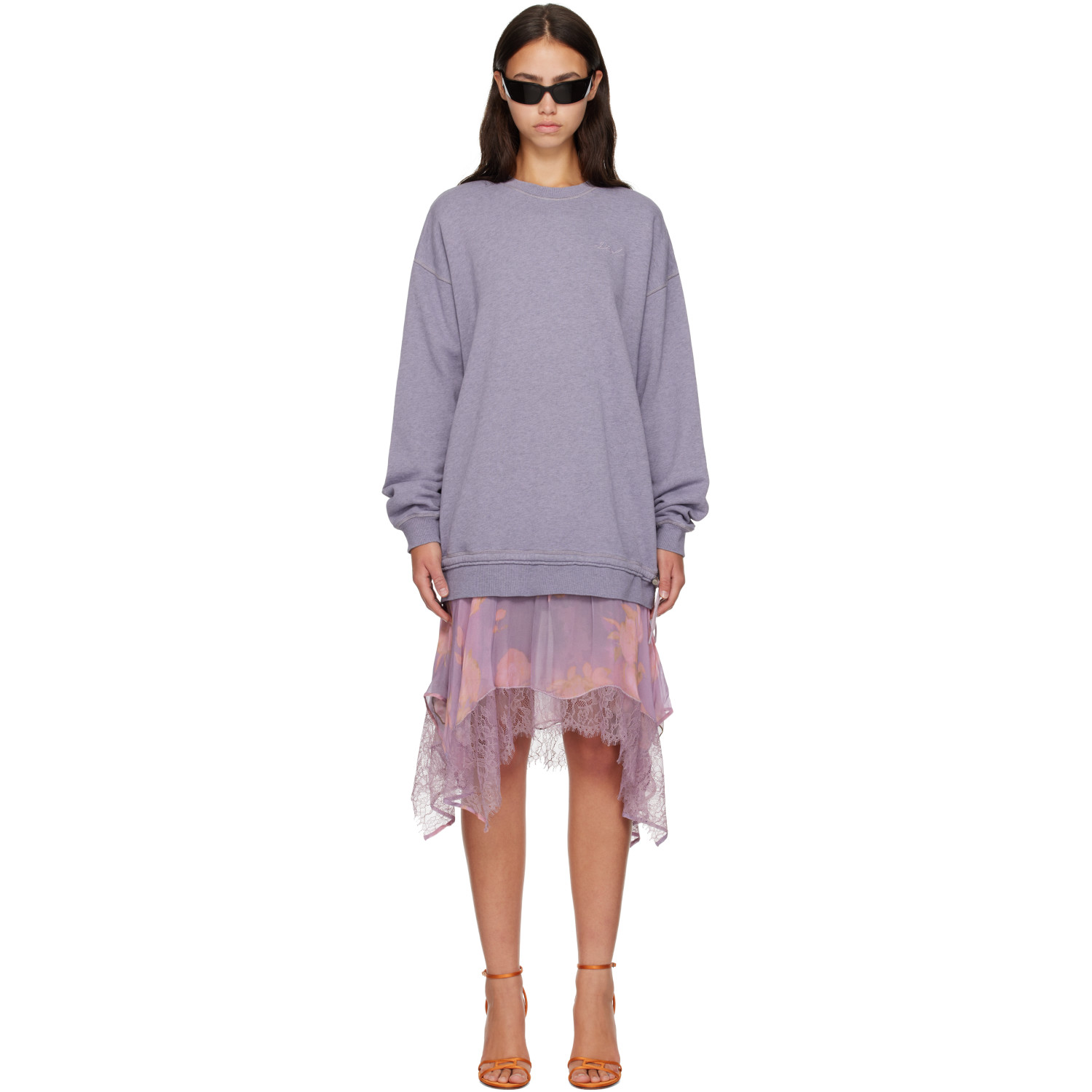 Diesel Purple Sweatshirt Minidress