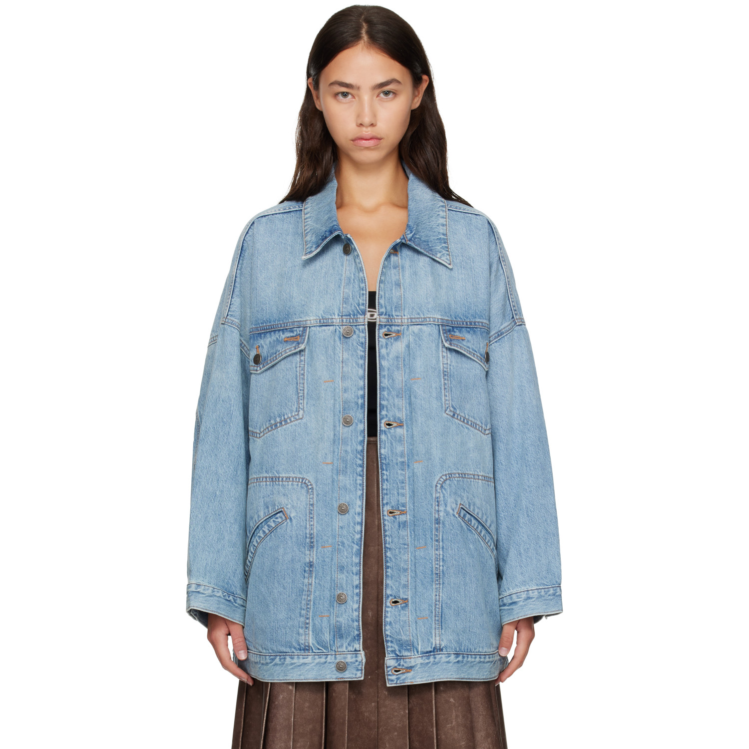Diesel Blue Oversized Workwear Denim Jacket