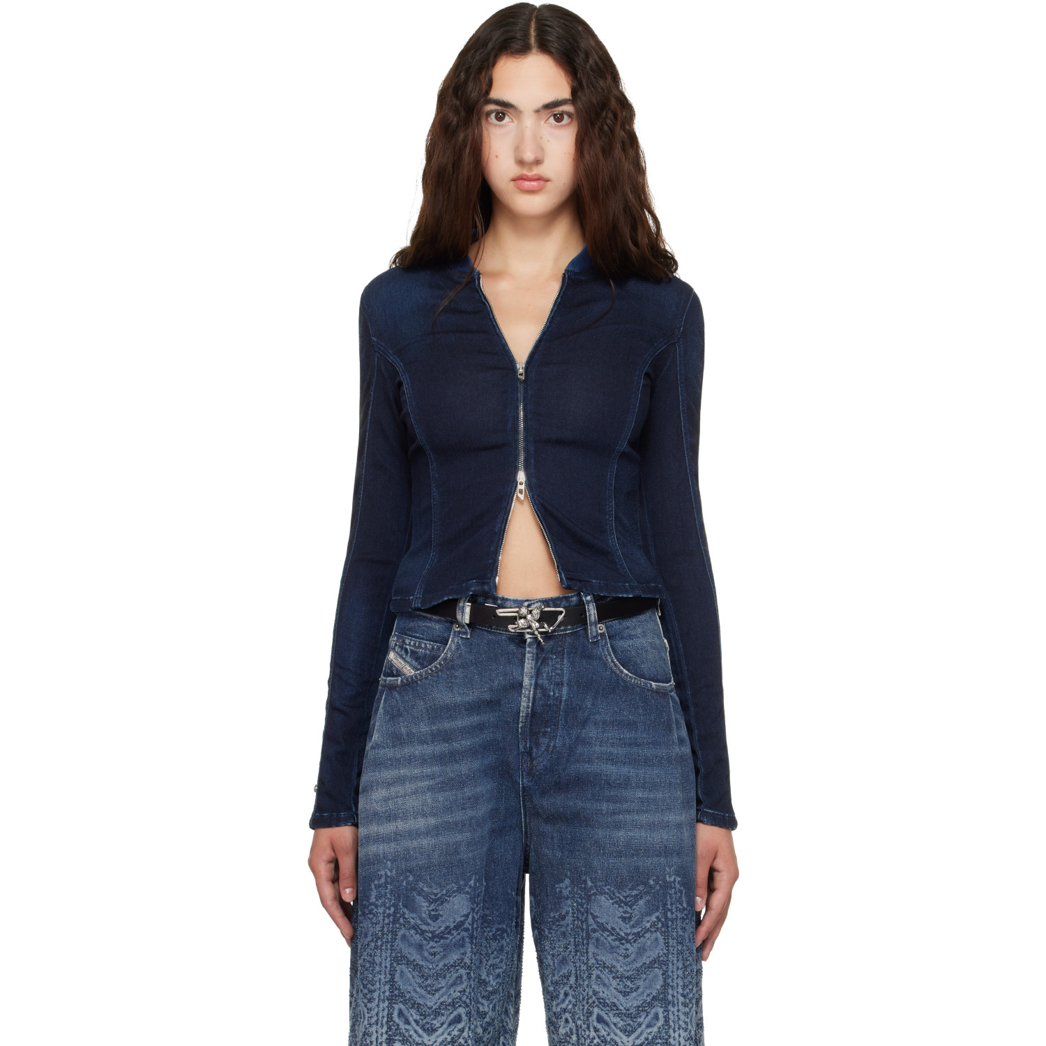 Diesel Navy Cropped Jogg Jacket