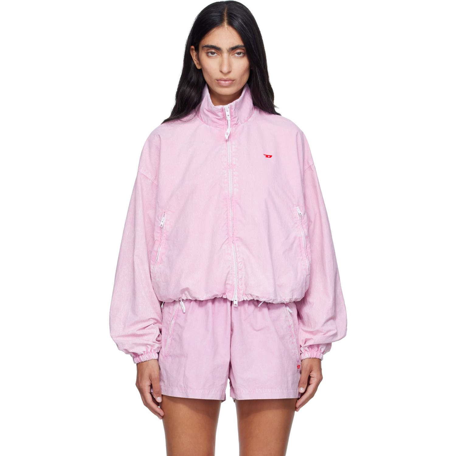Diesel Pink Faded Bomber Jacket