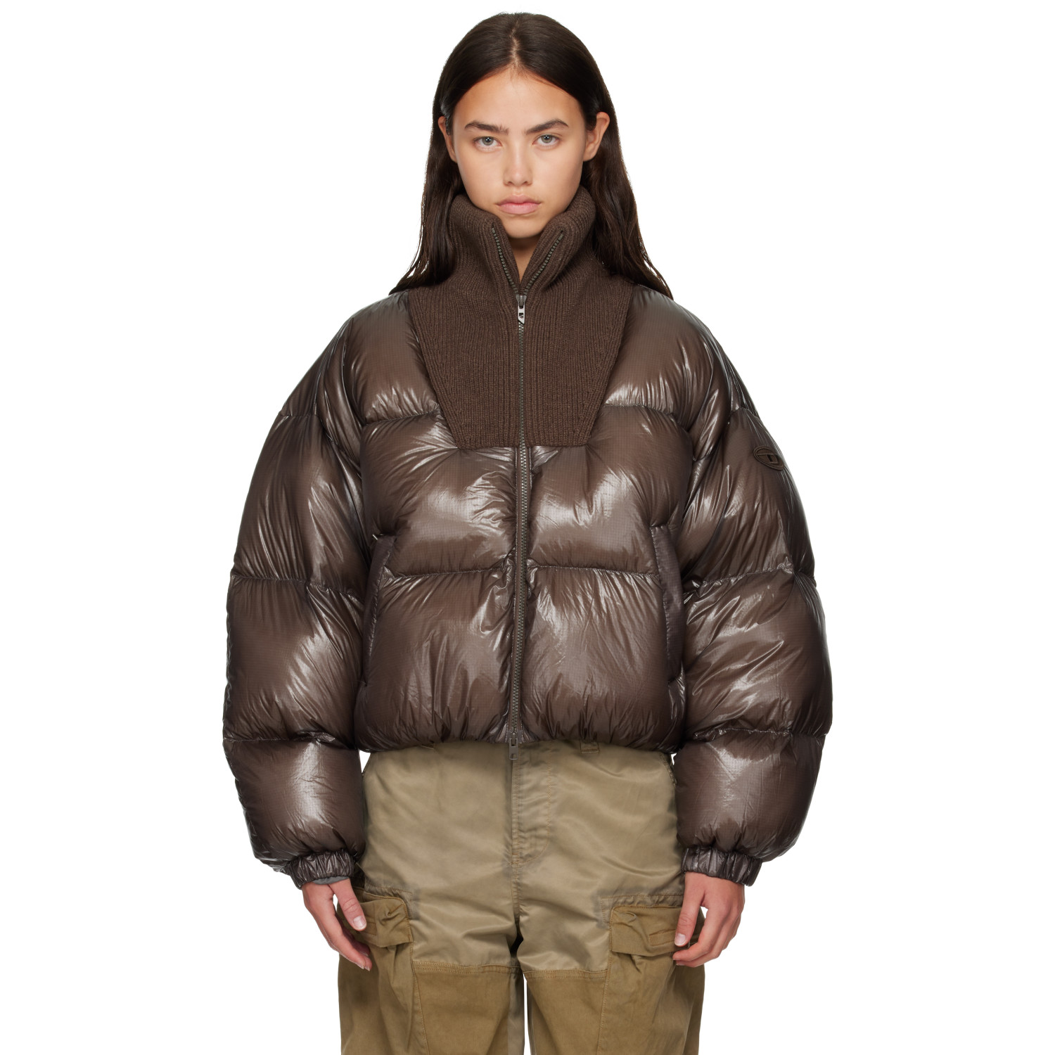 Diesel Brown Puffer Down Jacket