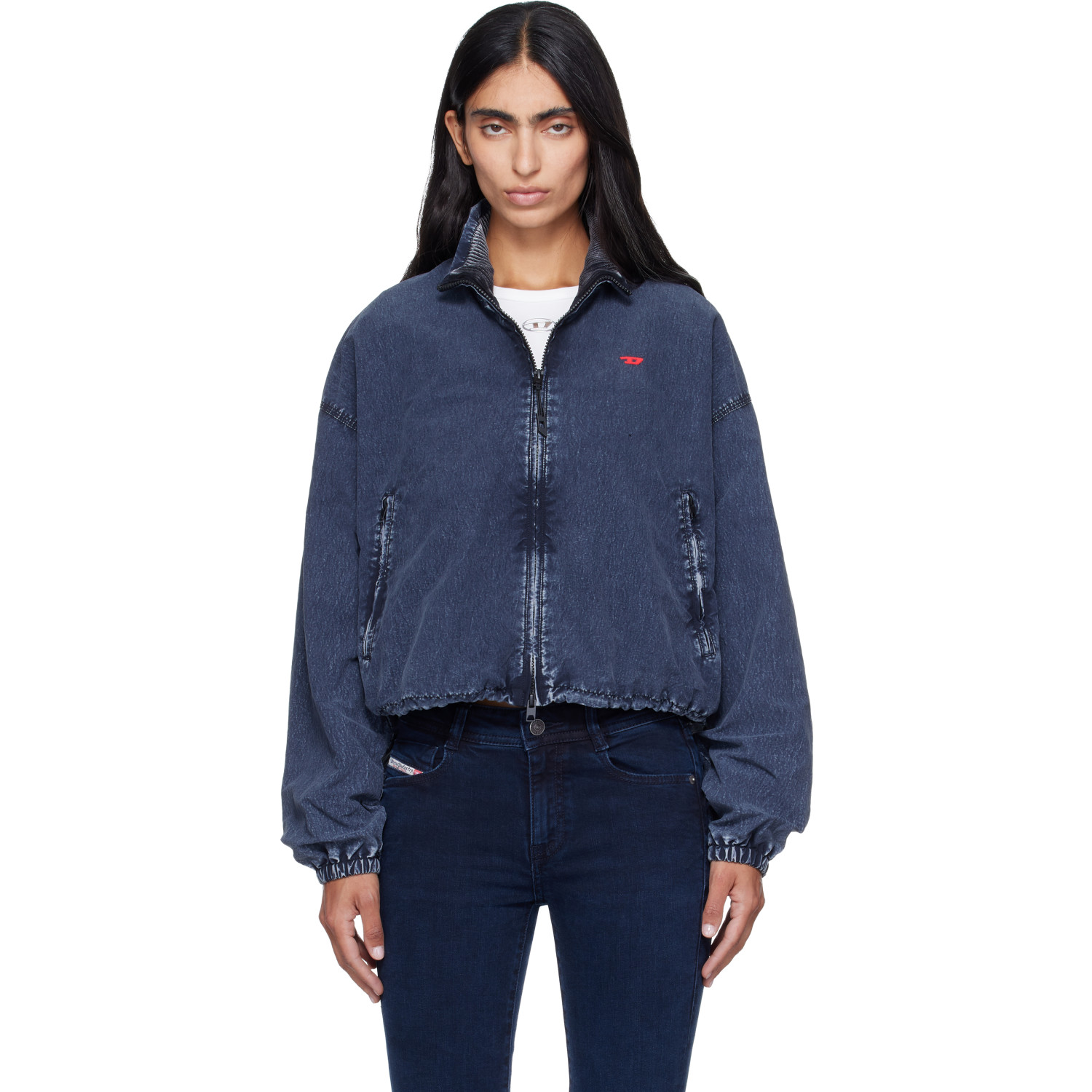 Diesel Black Faded Bomber Jacket