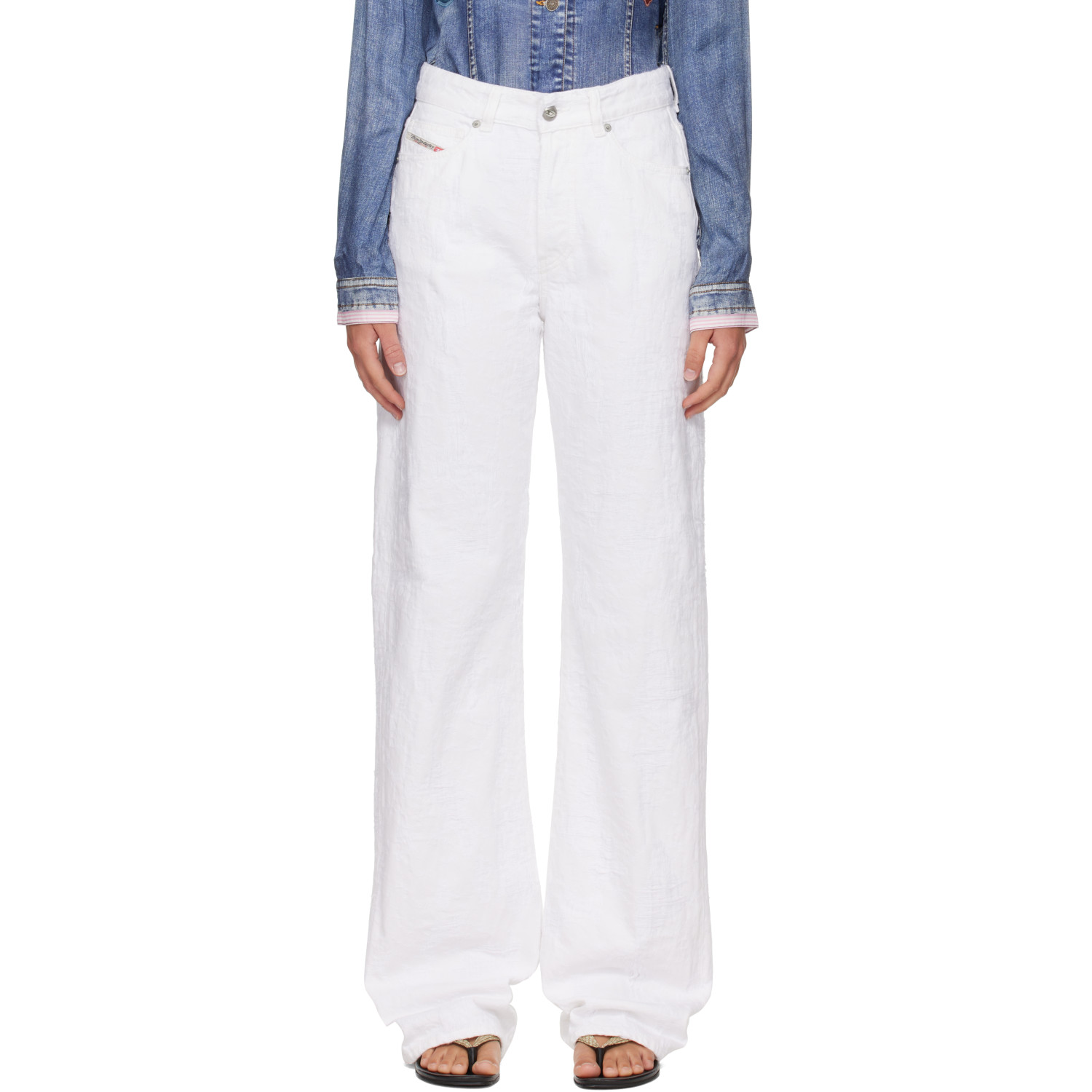 Diesel White Regular High Waist 1971 D-Sent Jeans