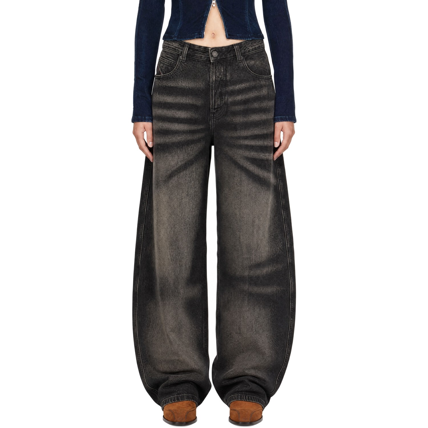 Diesel Black Relaxed High Waist 1987 D-Khelz Jeans