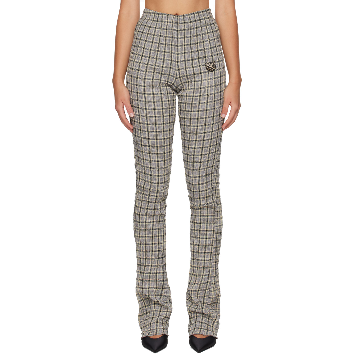 Diesel Gray Check Trousers
