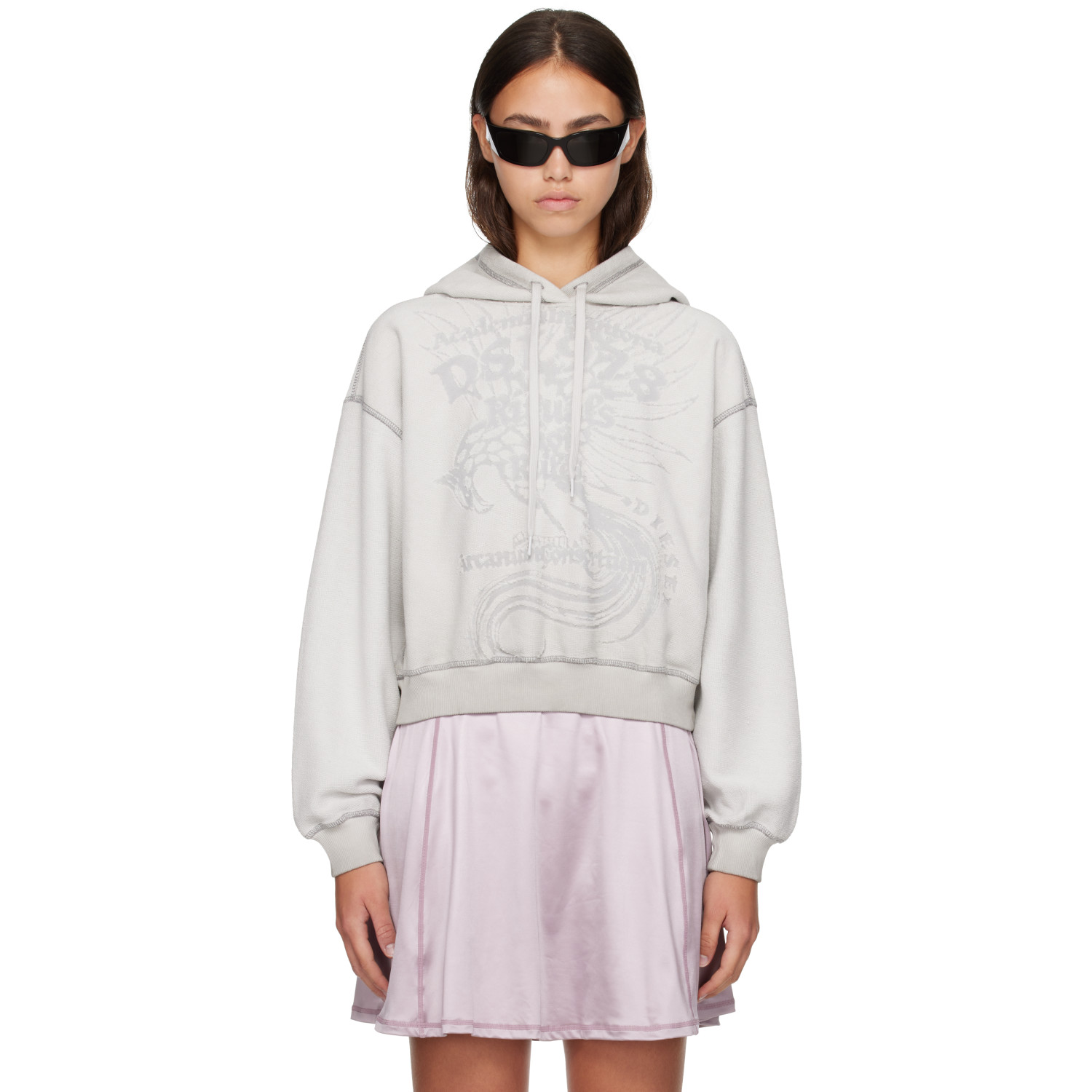 Diesel Gray Dévoré Print Hoodie