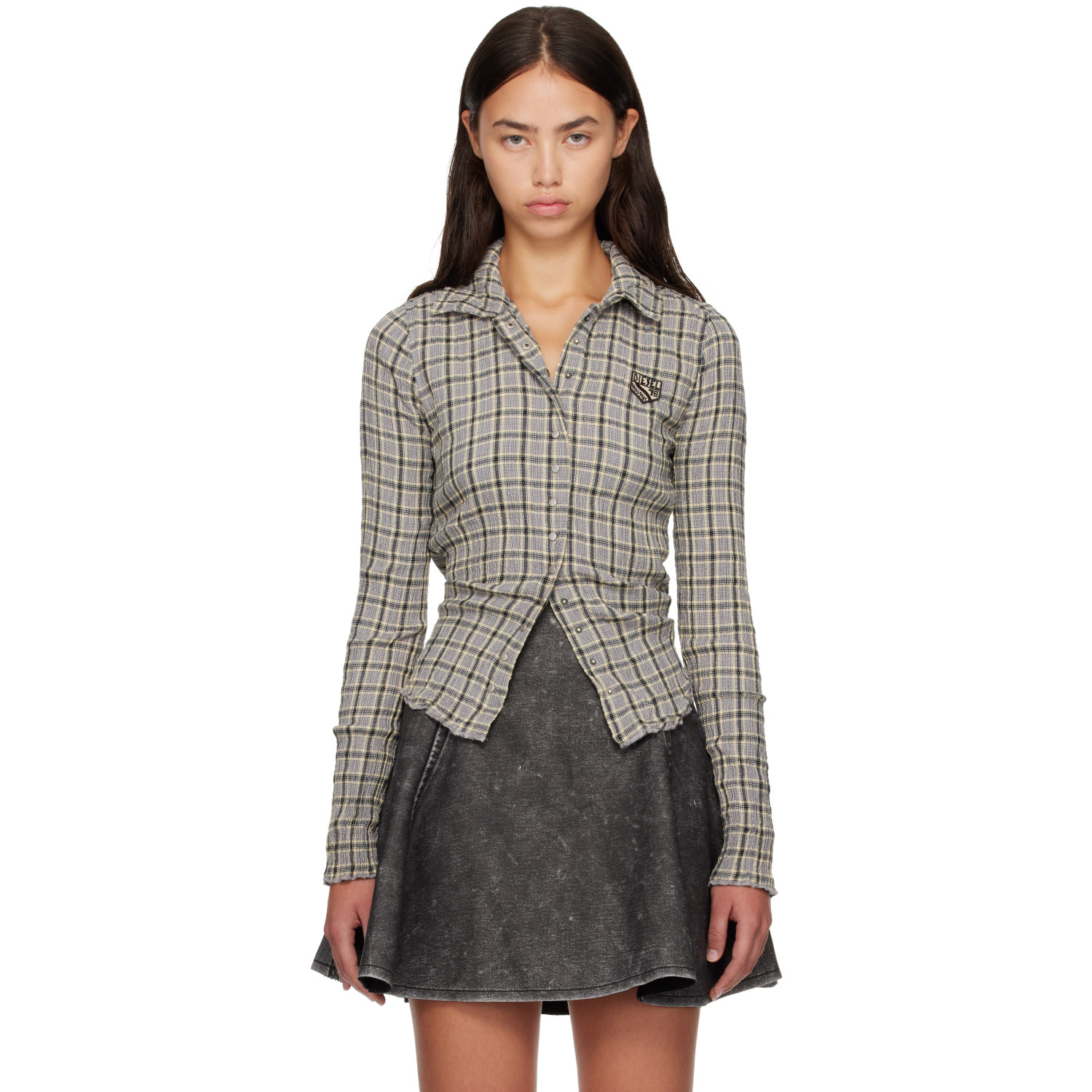 Diesel Gray Check Shirt