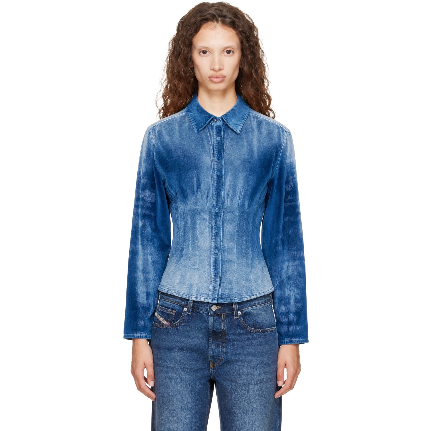 Diesel Blue Velvet Shirt