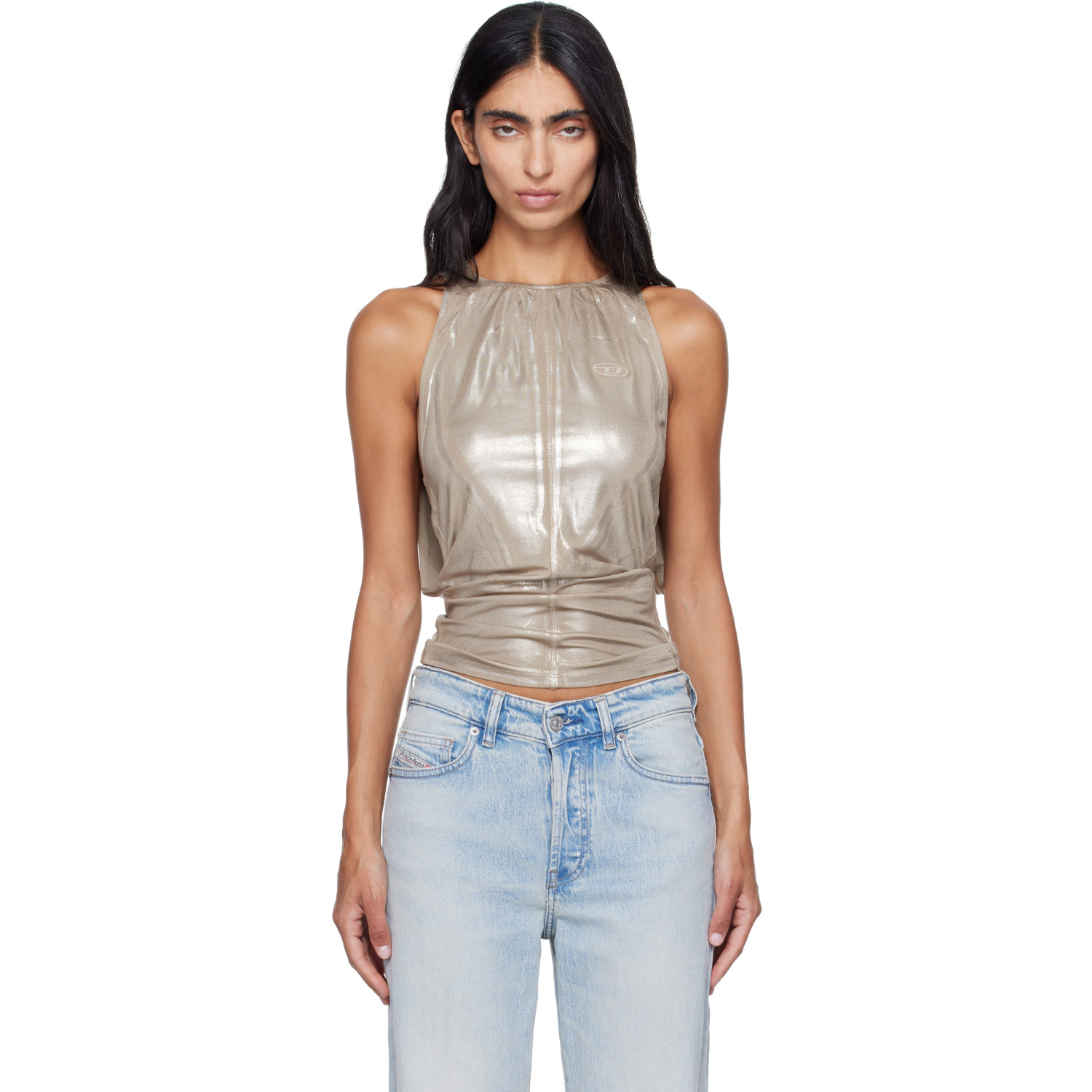 Diesel Taupe T-DYVYNY Top