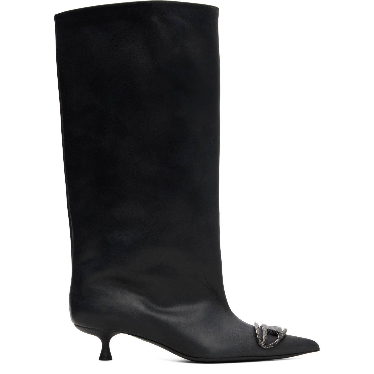 Diesel Black D-Venus Tube Knee Boots