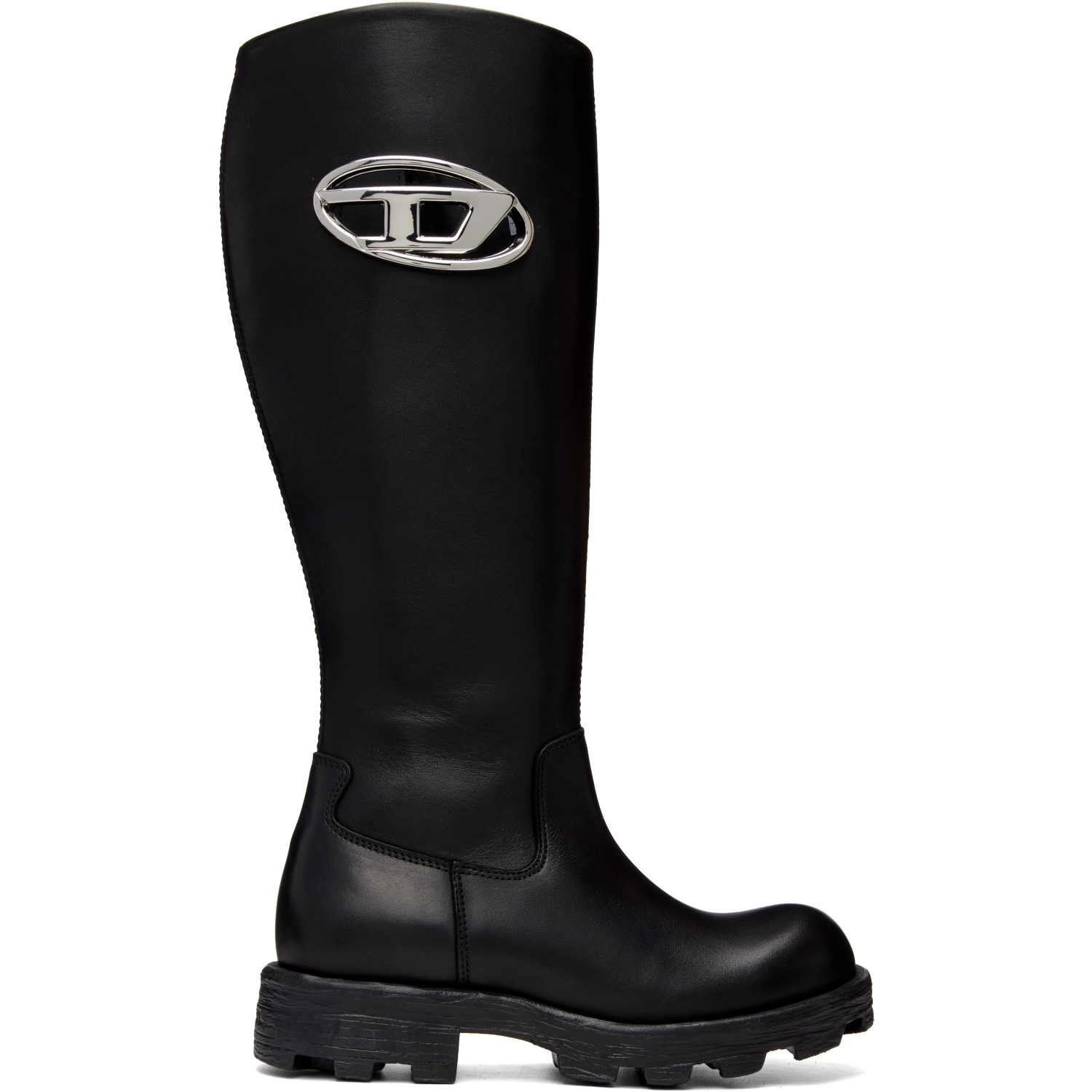 Diesel Black D-Hammer-Leather Knee-High Boots