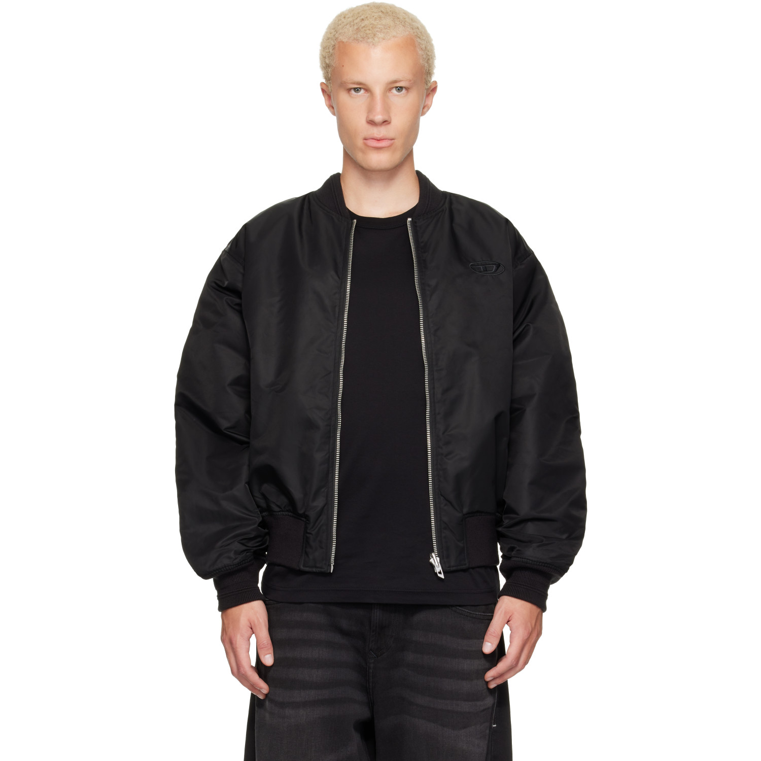 Diesel Black W-Type-D1 Reversible Bomber Jacket
