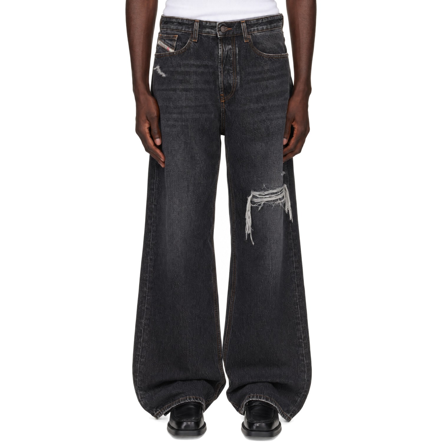 Diesel Black Relaxed Low Waist D-Rise Jeans
