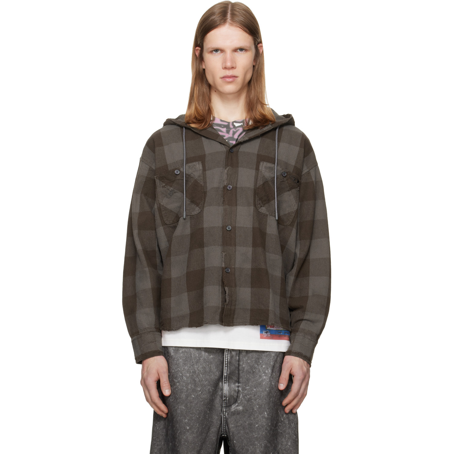 Diesel Brown S-Drum-Hoody Shirt