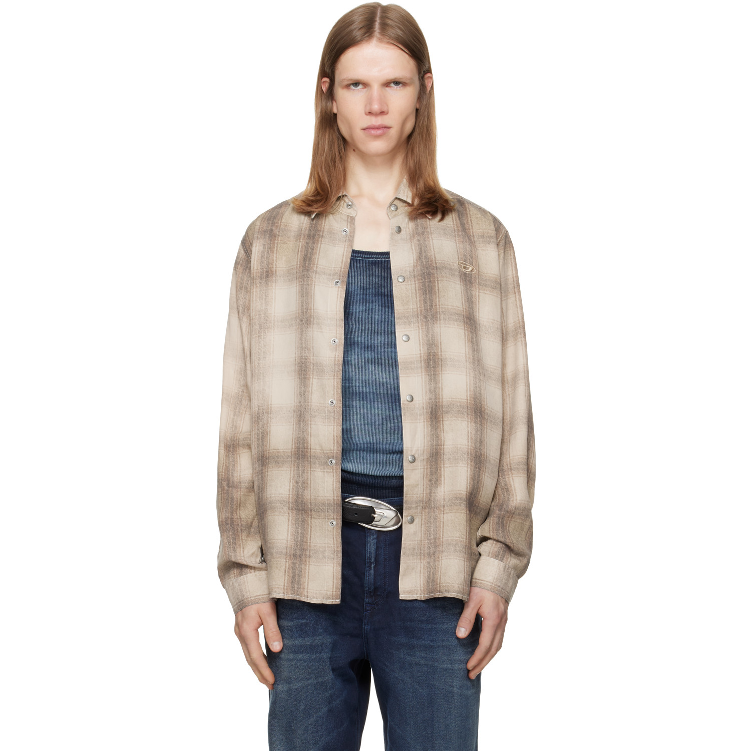 Diesel Brown & Beige S-Simply-Jmcm Shirt