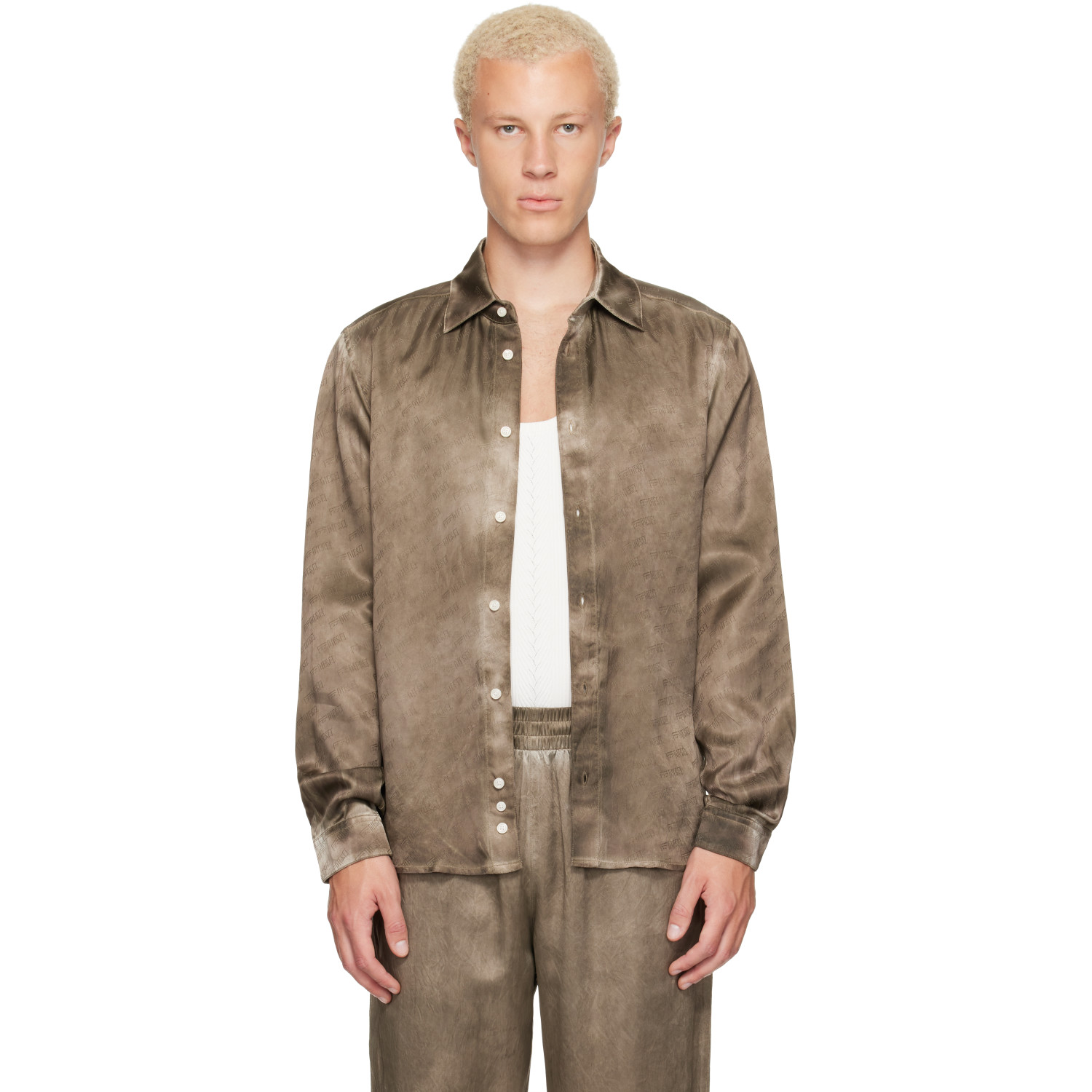 Diesel Brown Jacquard Logo Shirt