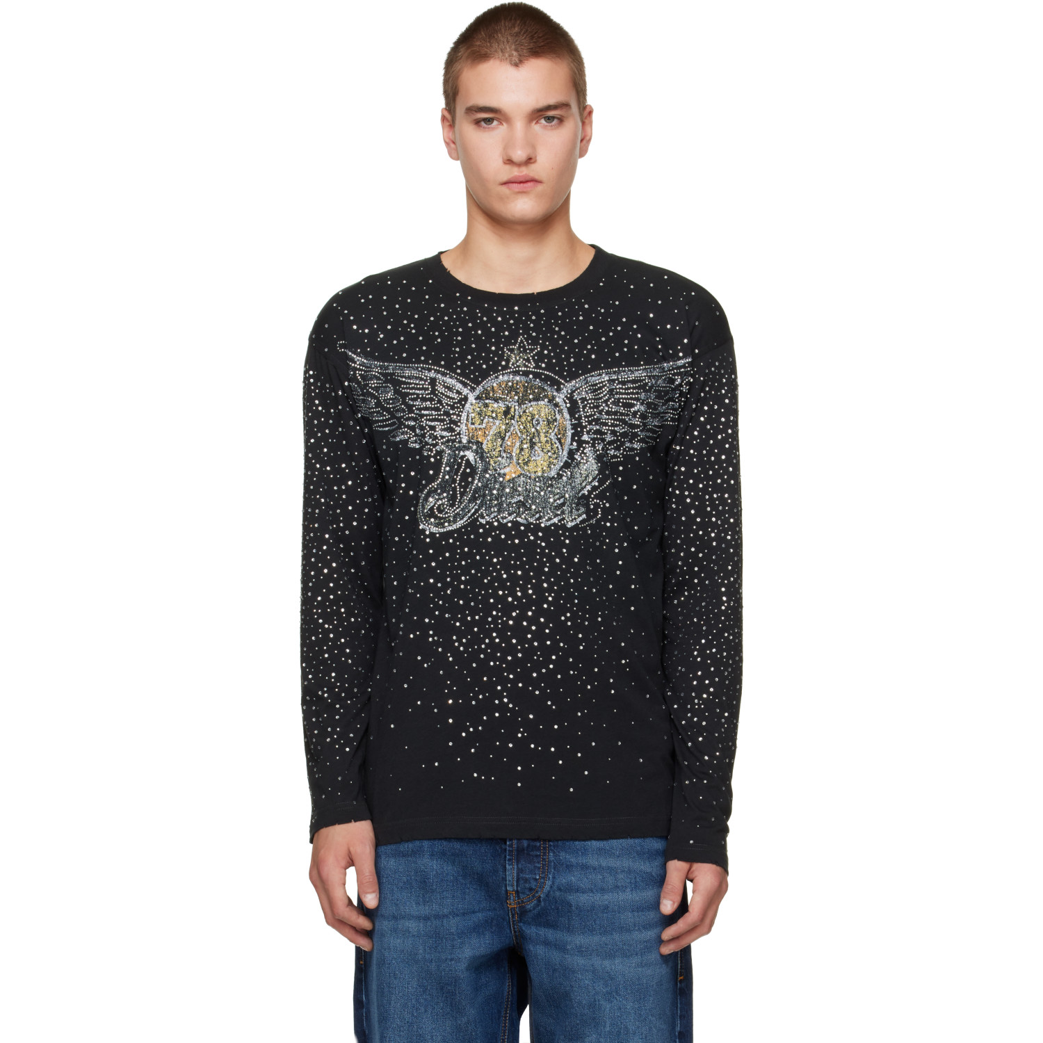 Diesel Black T-Edro-CRT-LS T-Shirt