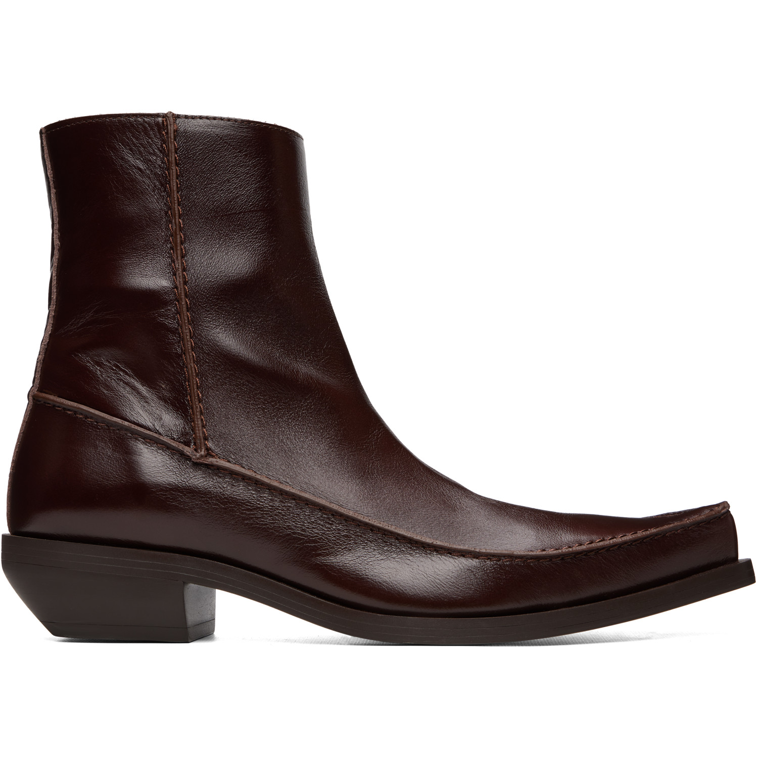 Diesel Brown D-Frido Western Ankle Boots