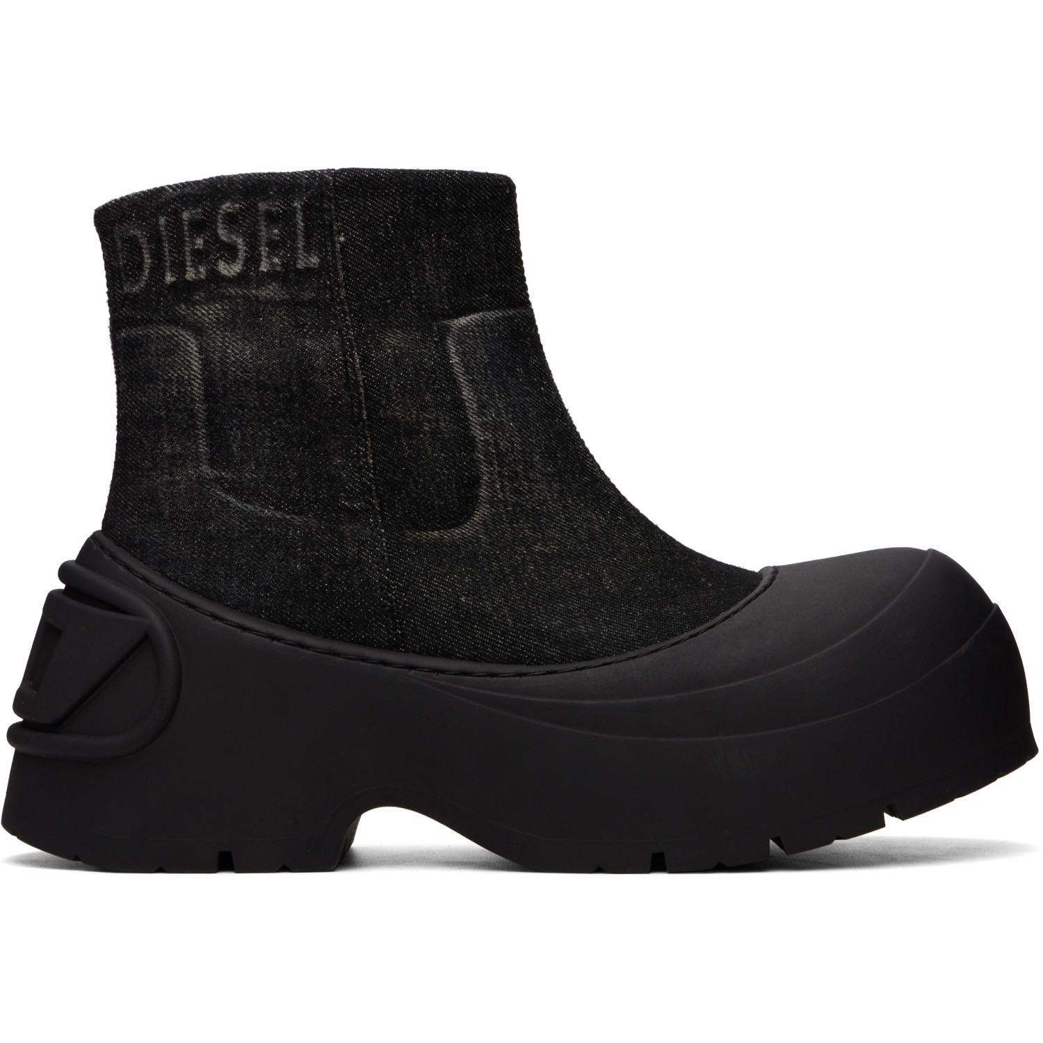 Diesel Black D-Donald Denim Ankle Boots